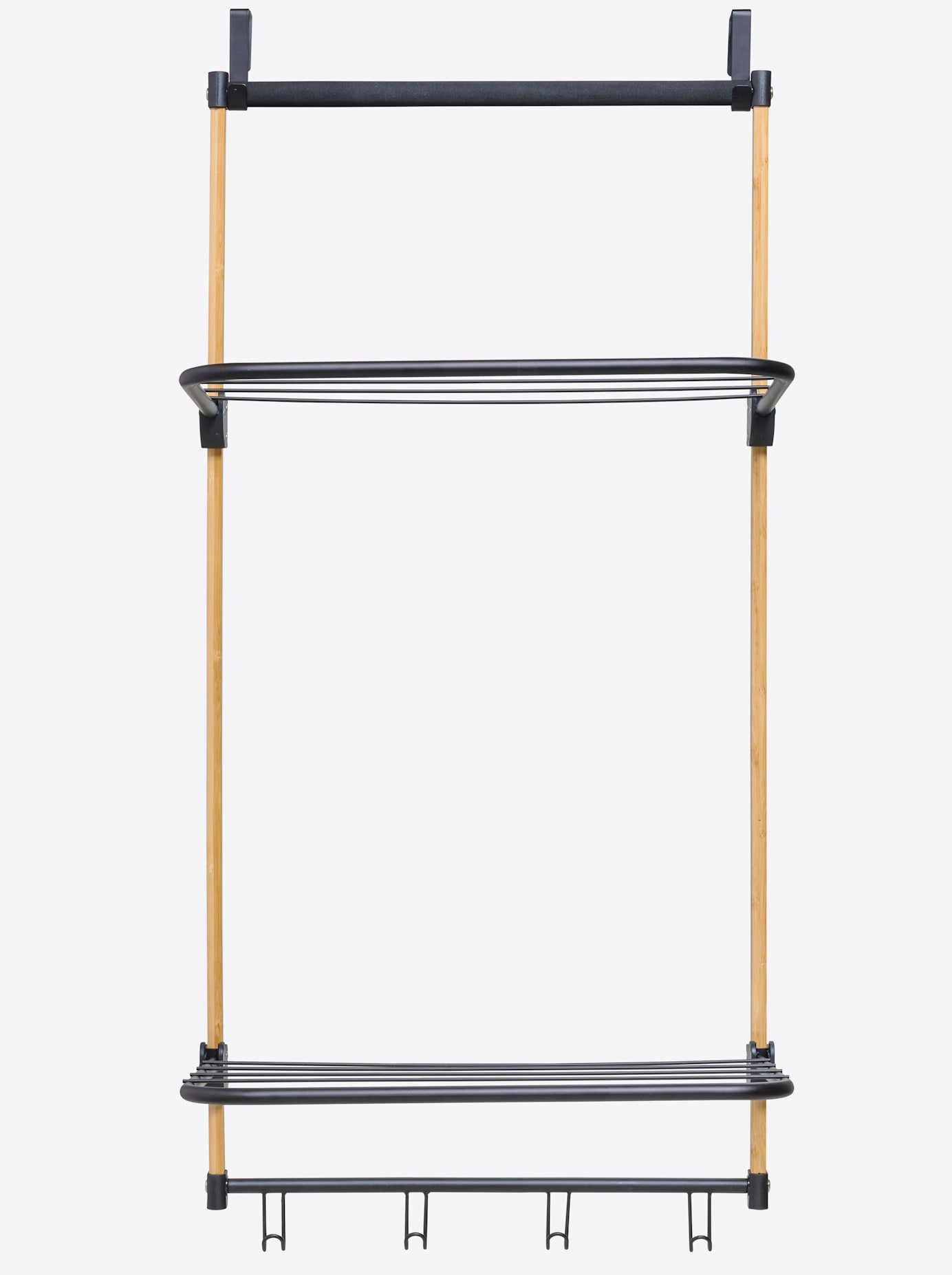 Garderobenhalter HEINE HOME, B:45,5cm H:90cm T:29cm, schwarz, Bambus, Metall, Garderobenhalter