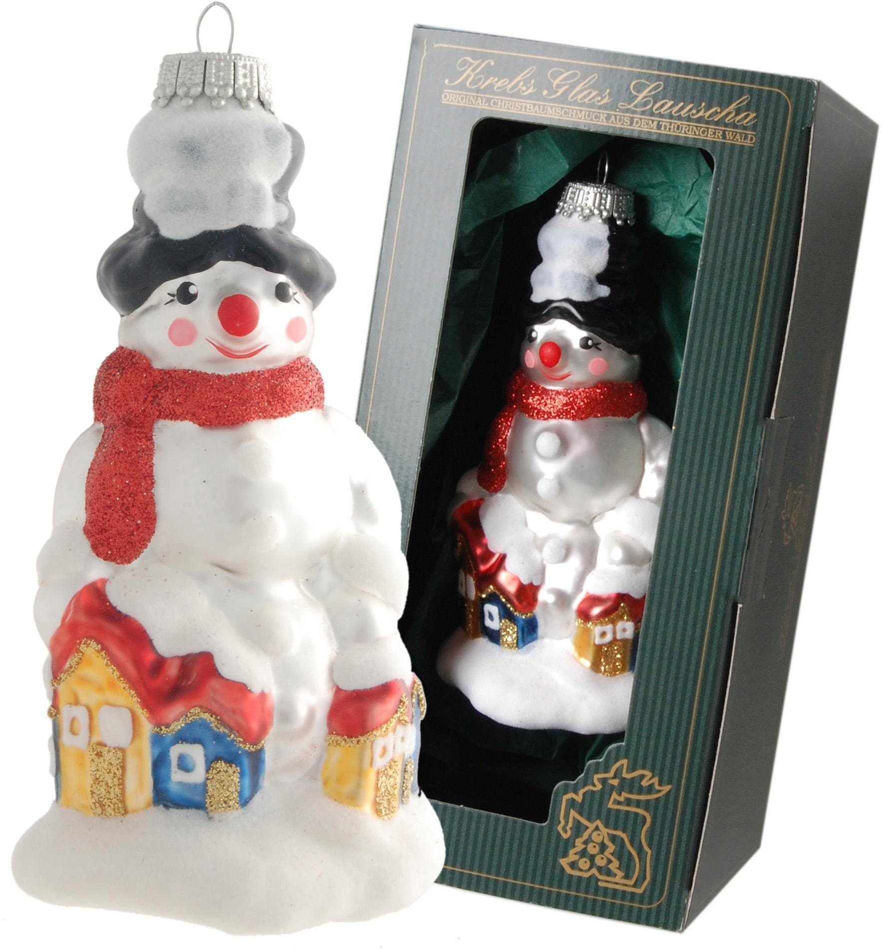 Christbaumschmuck »Schneemann mit Häuser, Weihnachtsdeko, Christbaumschmuck«, (1...