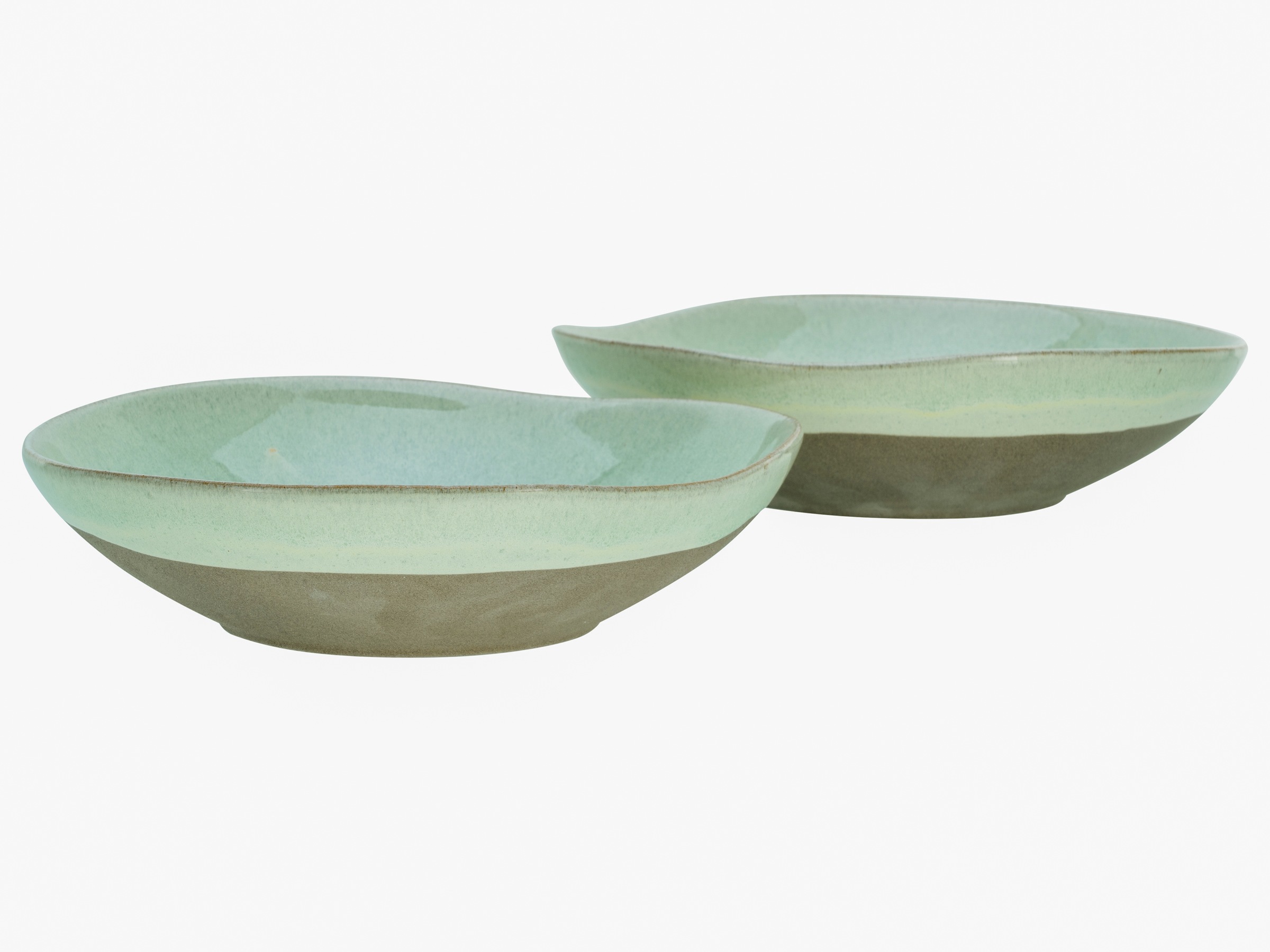 CreaTable Schale »Basalt Bio, Pasta Bowl 2-tlg«, 2 tlg., aus Steinzeug, Organische Form, Jedes Teil ein Unikat