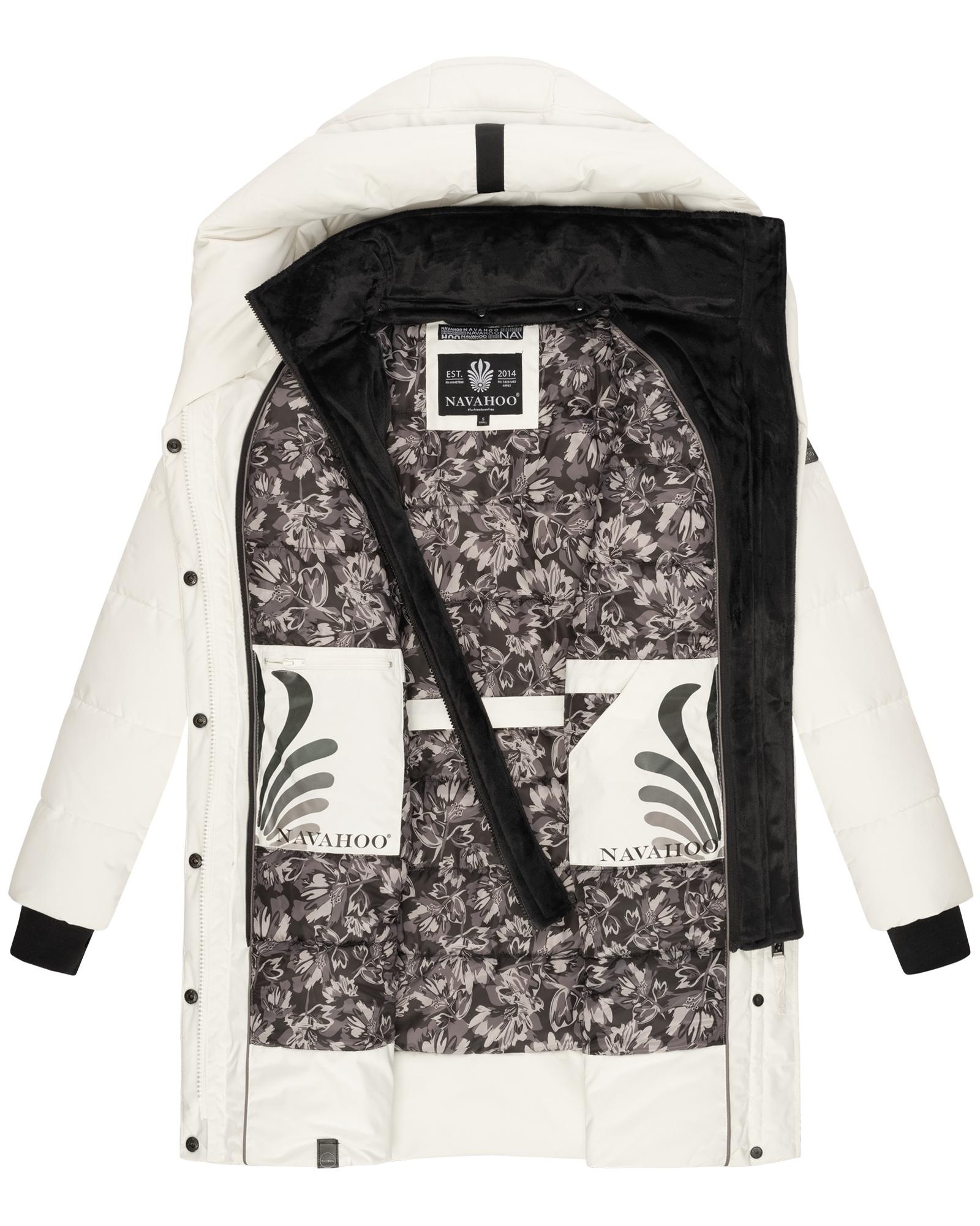 Navahoo Steppmantel »Knutschilein«, Stylischer Damenmantel mit abnehmbarem Fleece-Kragen