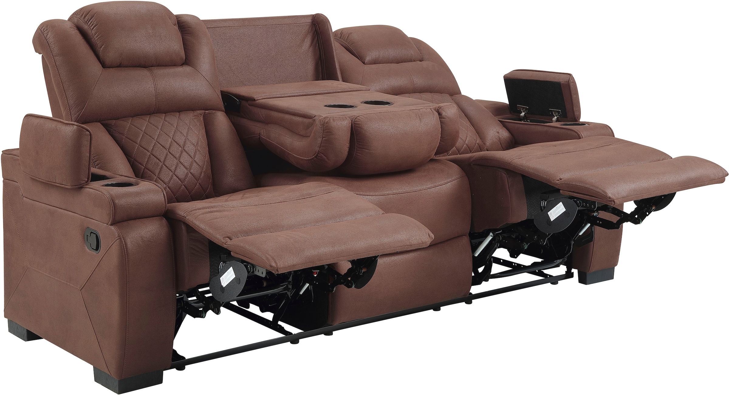 ATLANTIC home collection 3-Sitzer »Faris«, Zwei Relaxfunktionen, klappbare Konsole mit Getränkehalter