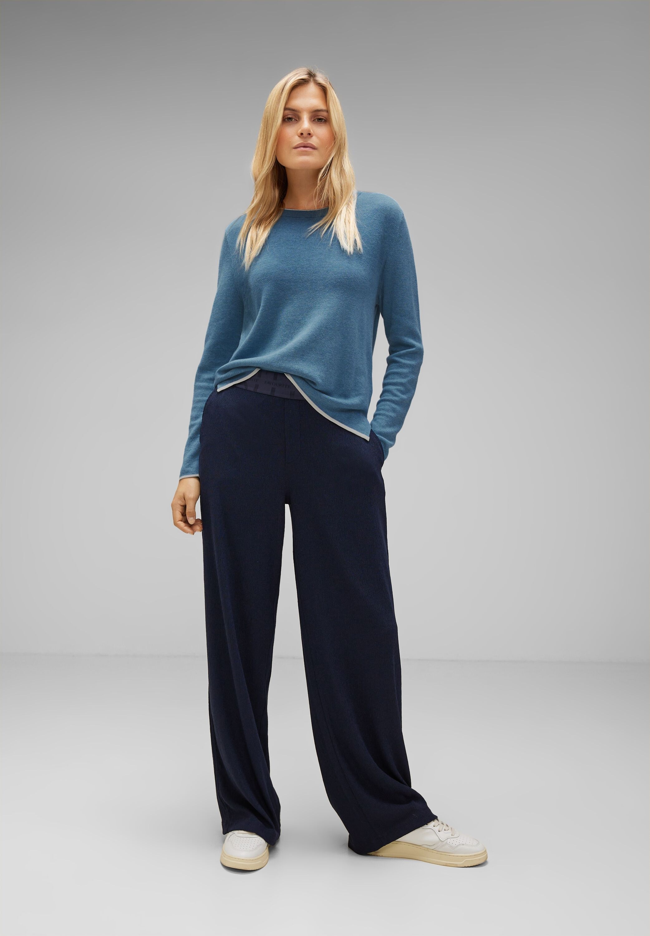 STREET ONE Strickpullover, in Doubleface-Optik