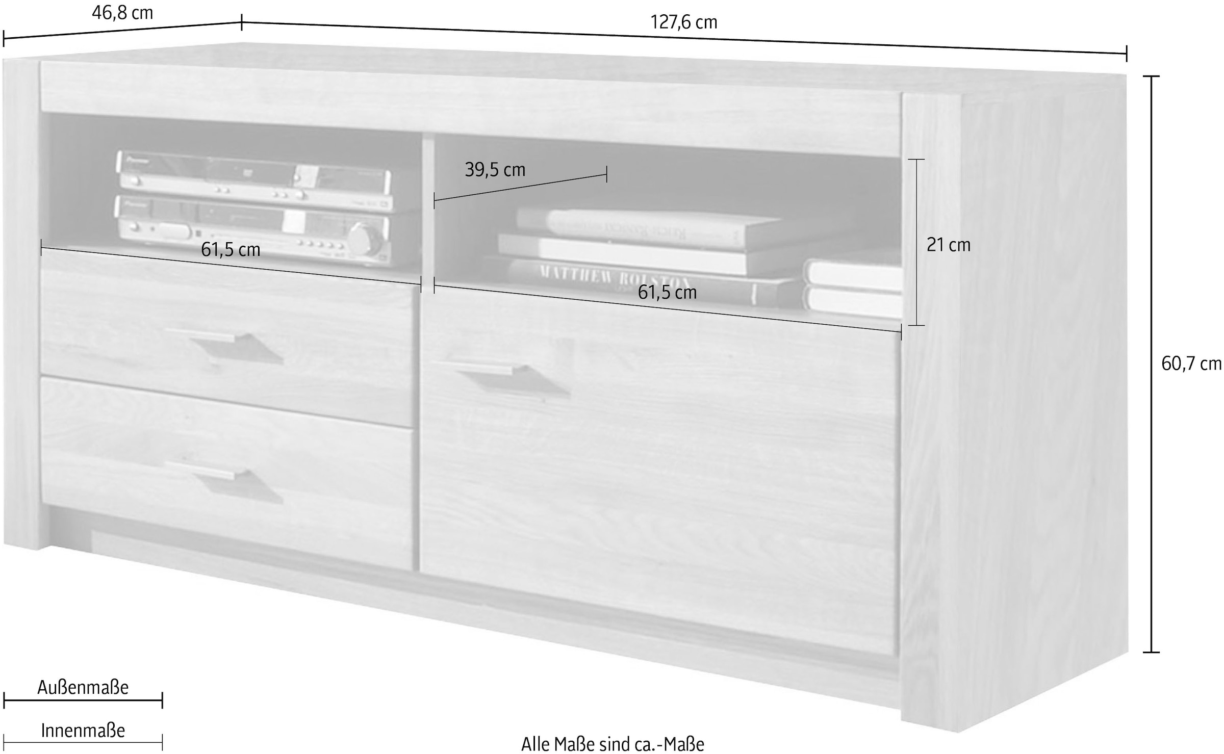 INOSIGN TV-Schrank »HARTFORD«, Breite ca. 128 cm