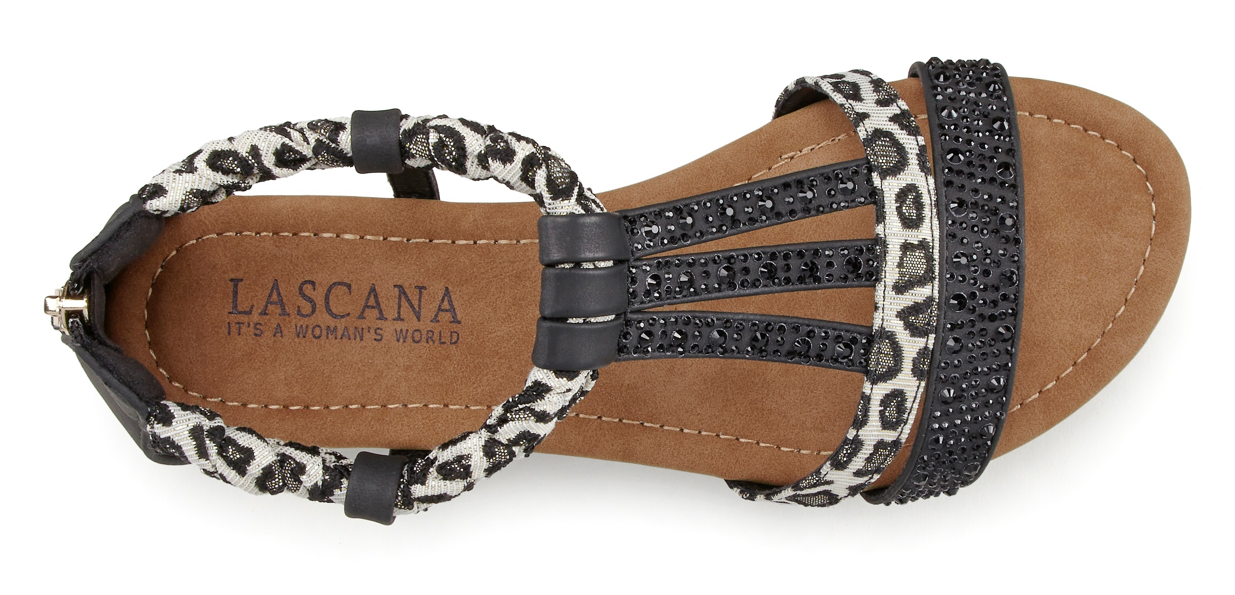 LASCANA Summer Shoe Sandal Black/Leopard Size 37 2