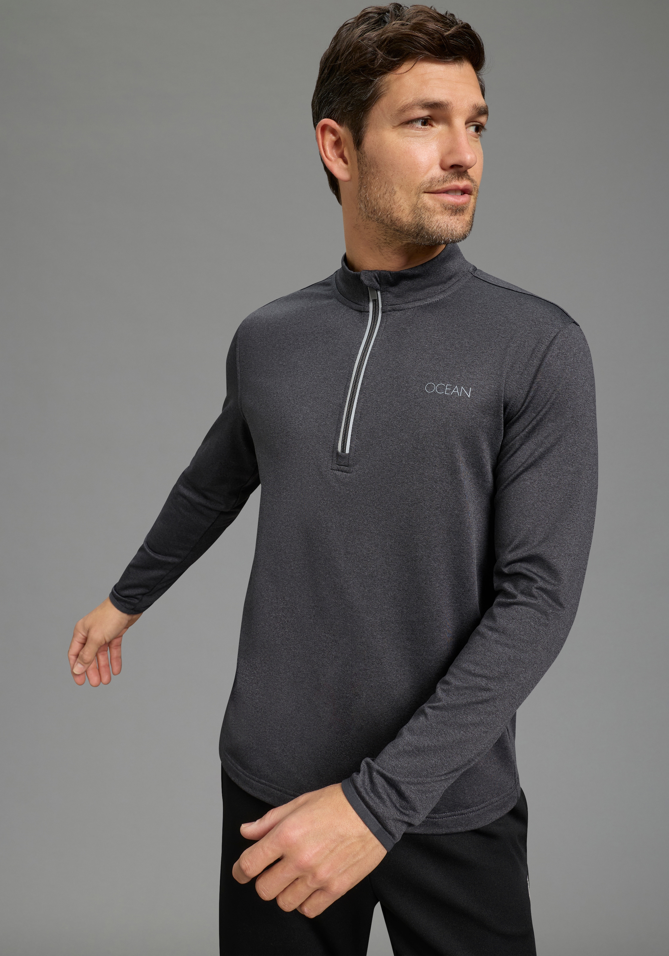 Ocean Sportswear Funktionsshirt »atmungsaktiv , quick dry« schmale Passform, Langarm, mit Reißverschluss am Ausschnitt