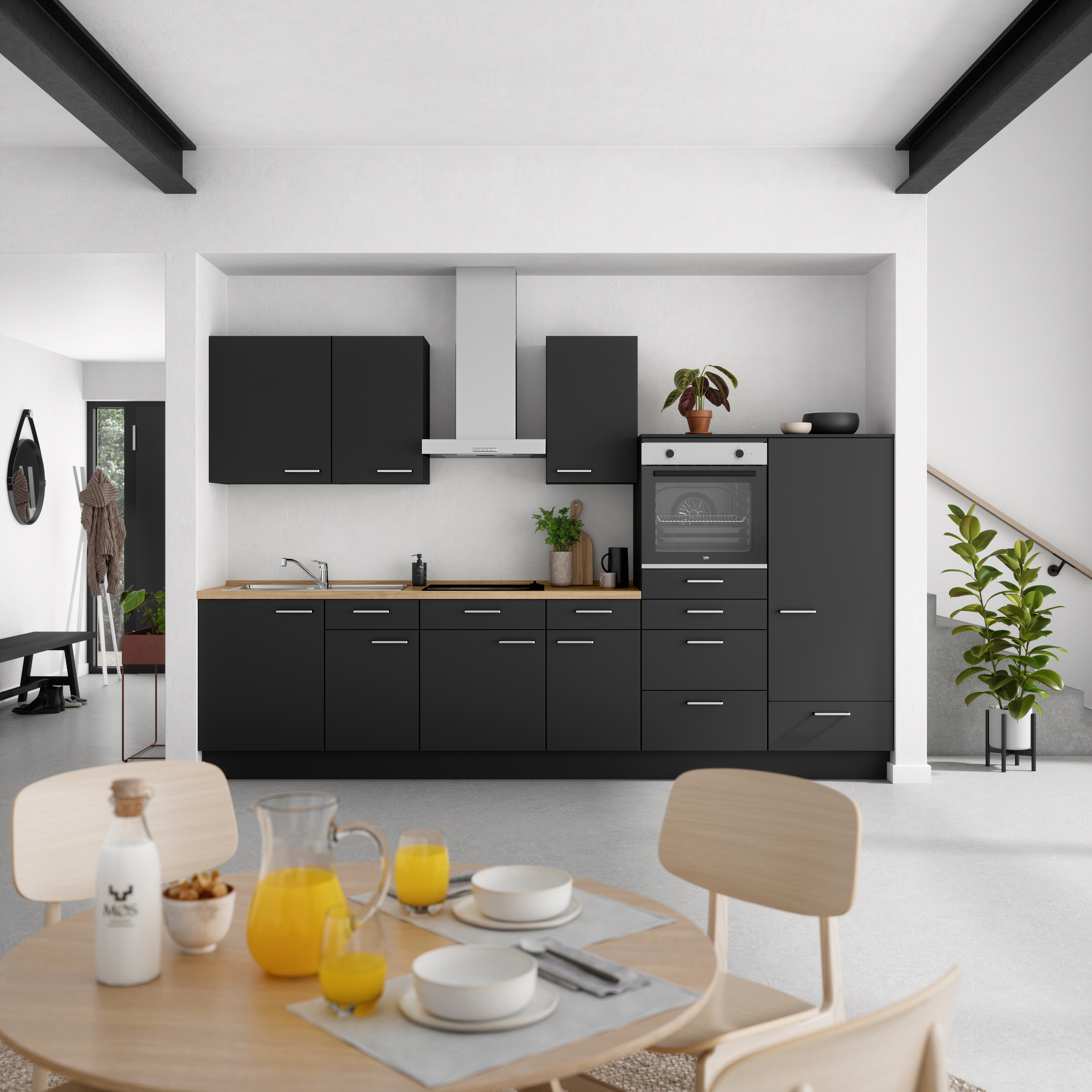 nobilia® Küchenzeile »"Touch I"«, vormontiert, Ausrichtung wählbar, Breite 330 cm, wahlw. mit E-Geräten