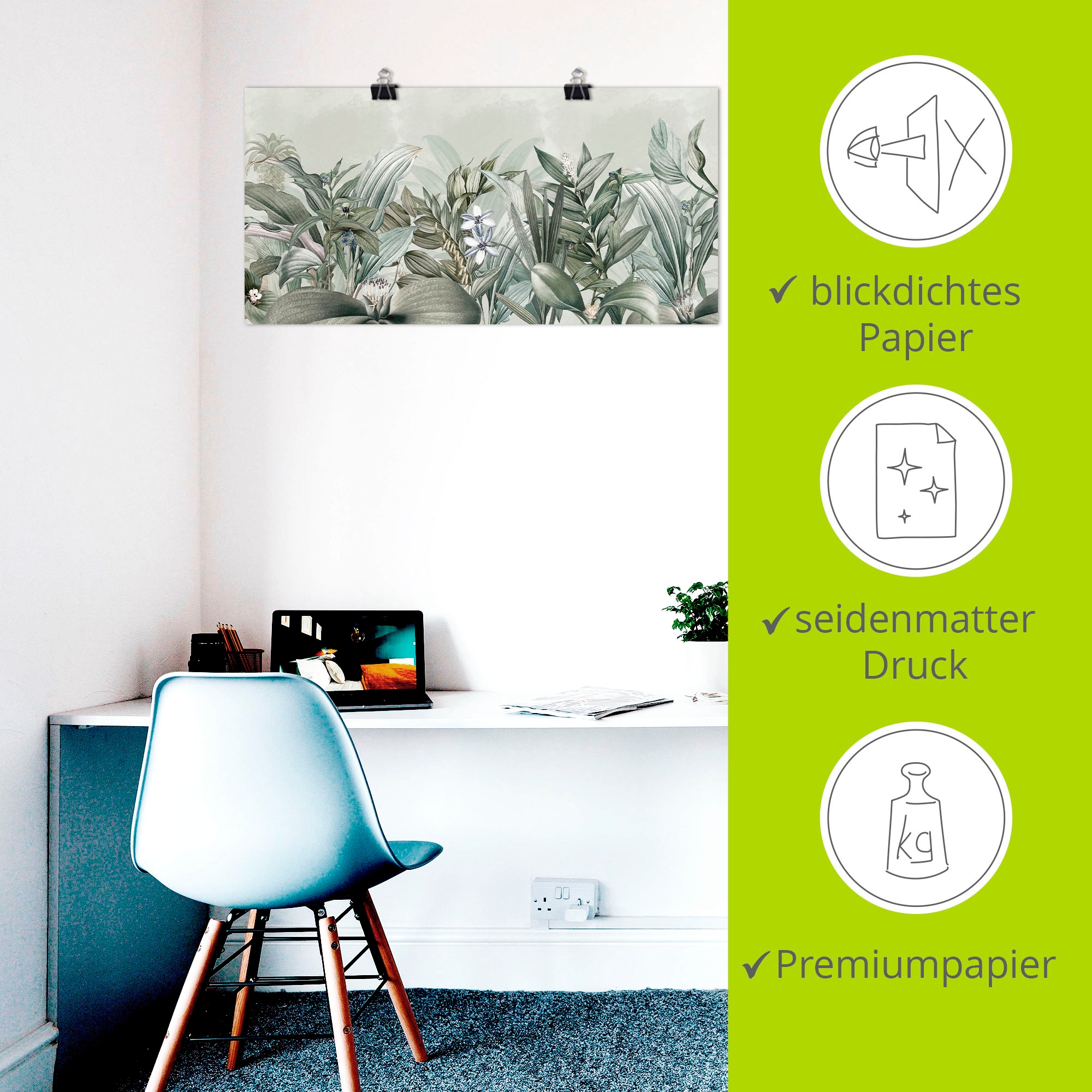 Artland Wandbild »Exotischer Floral Garten Landschaft« Blumenwiese 1 Stk. tlg. als Alubild, Leinwandbild, Poster, Wandaufkleber in verschied. Größen