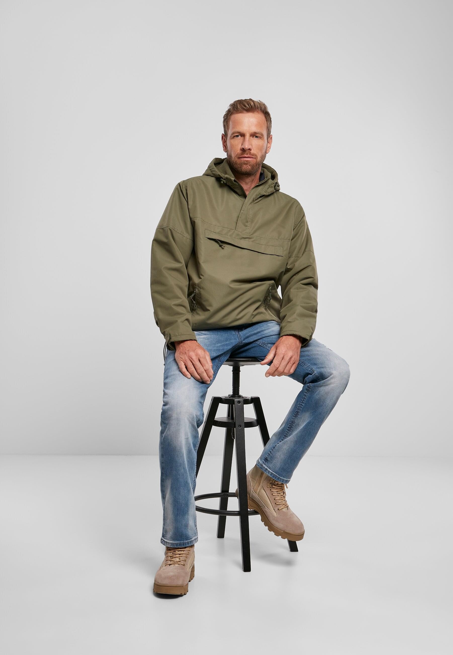 Brandit Anorak »Brandit Herren Fleece Pull Over Windbreaker«, (1 St.), mit Kapuze