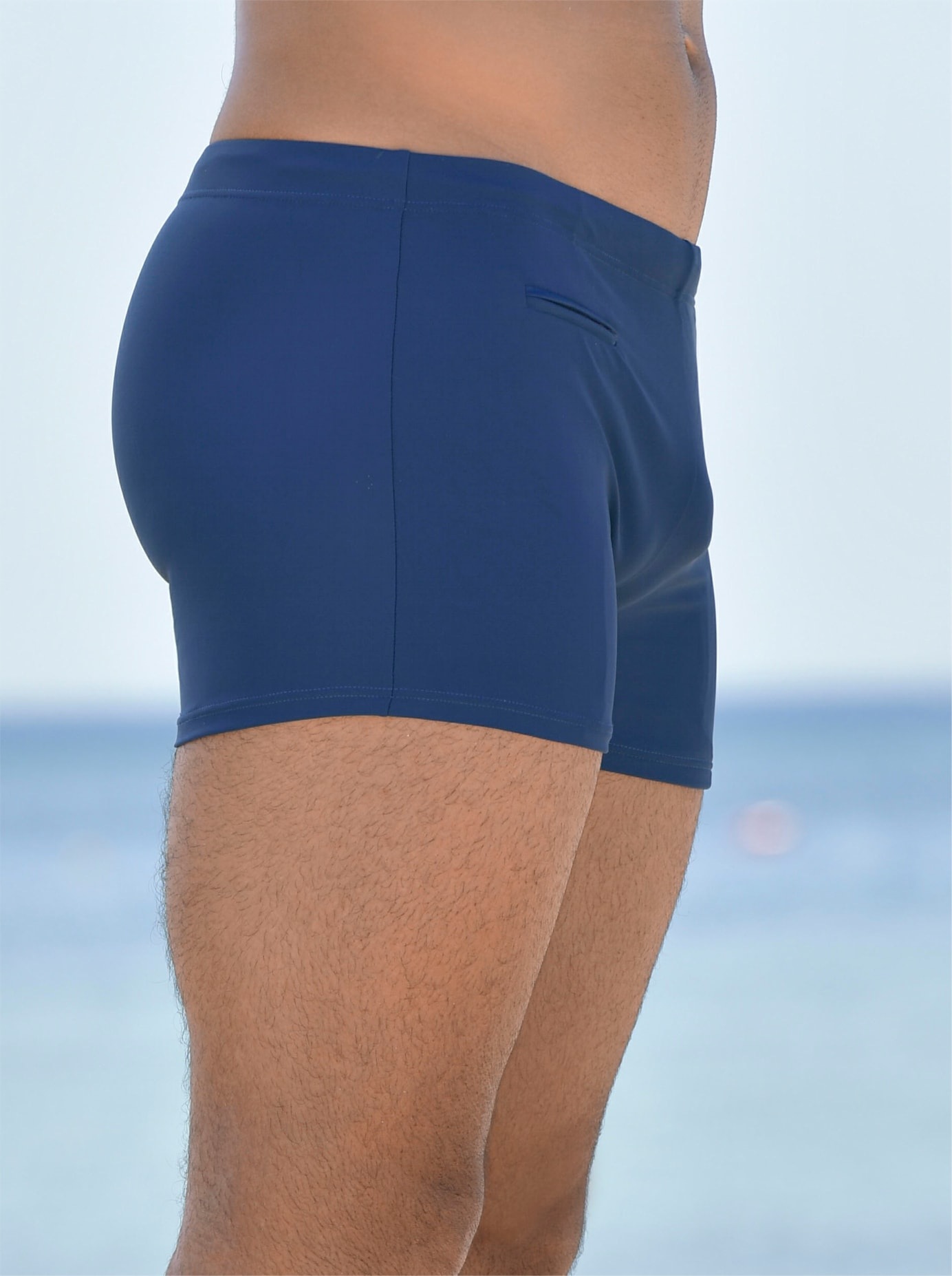 Badehose FEEL GOOD, Herren, Gr. 7, Normalgrößen, blau (marine), Polyamid, Badehosen Badehose 3
