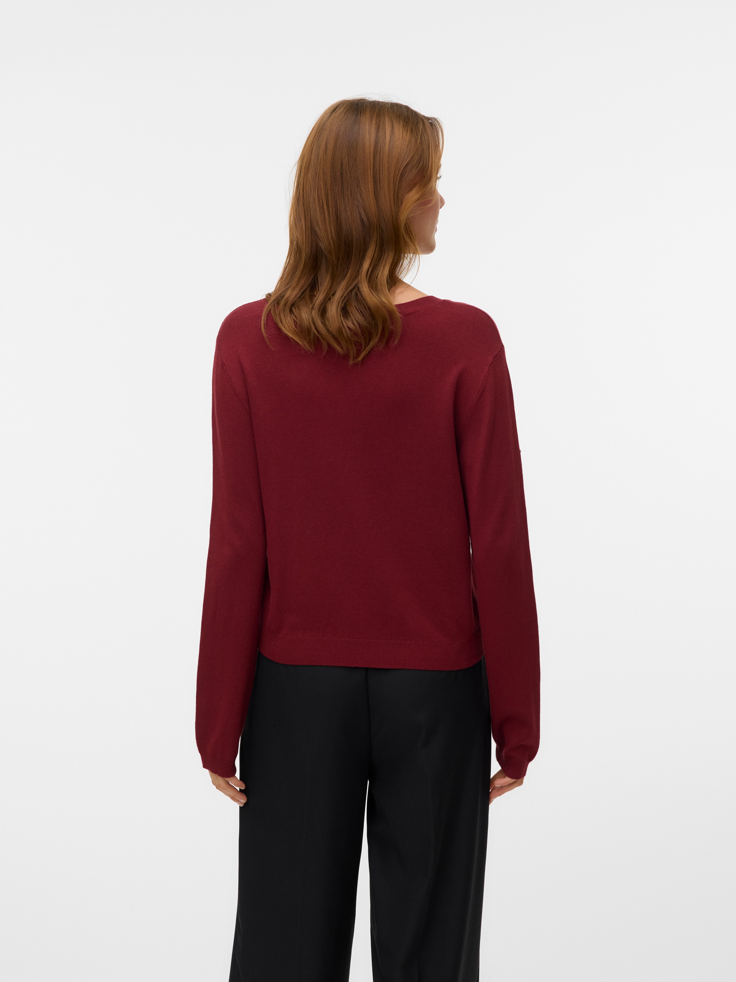 Vero Moda Rundhalspullover "VMGLORY PEARL LS O-NECK PULLOVER BOO" günstig online kaufen