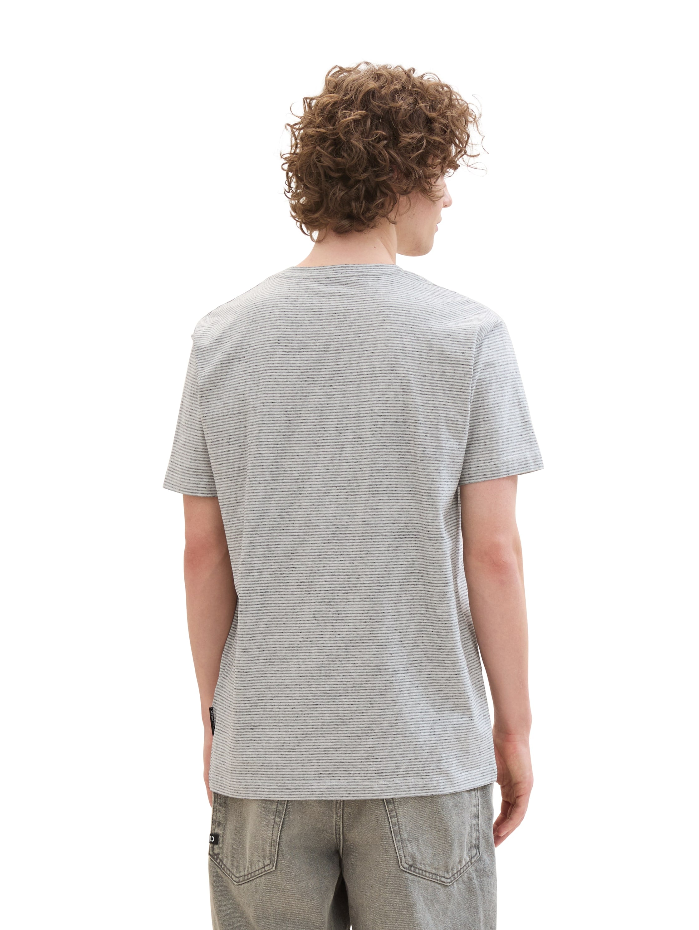 TOM TAILOR Denim Rundhalsshirt, mit Melange Optik