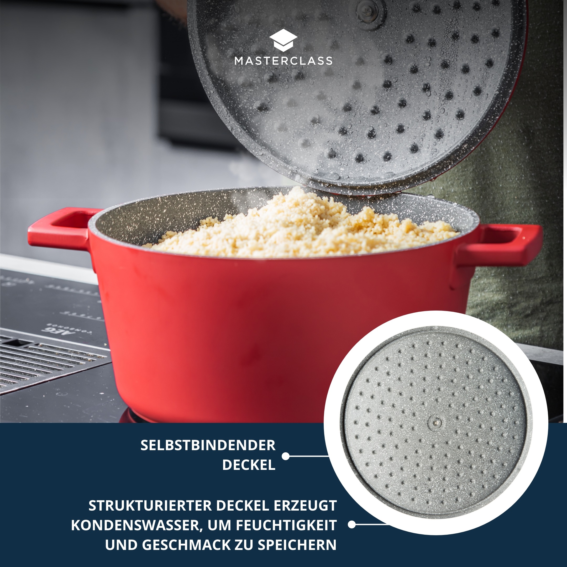 Master Class Kasserolle »MasterClass«, Aluminiumguss, 2,5 Liter, rund, ultraleicht,kratzfeste Antihaftbeschichtung,Induktion
