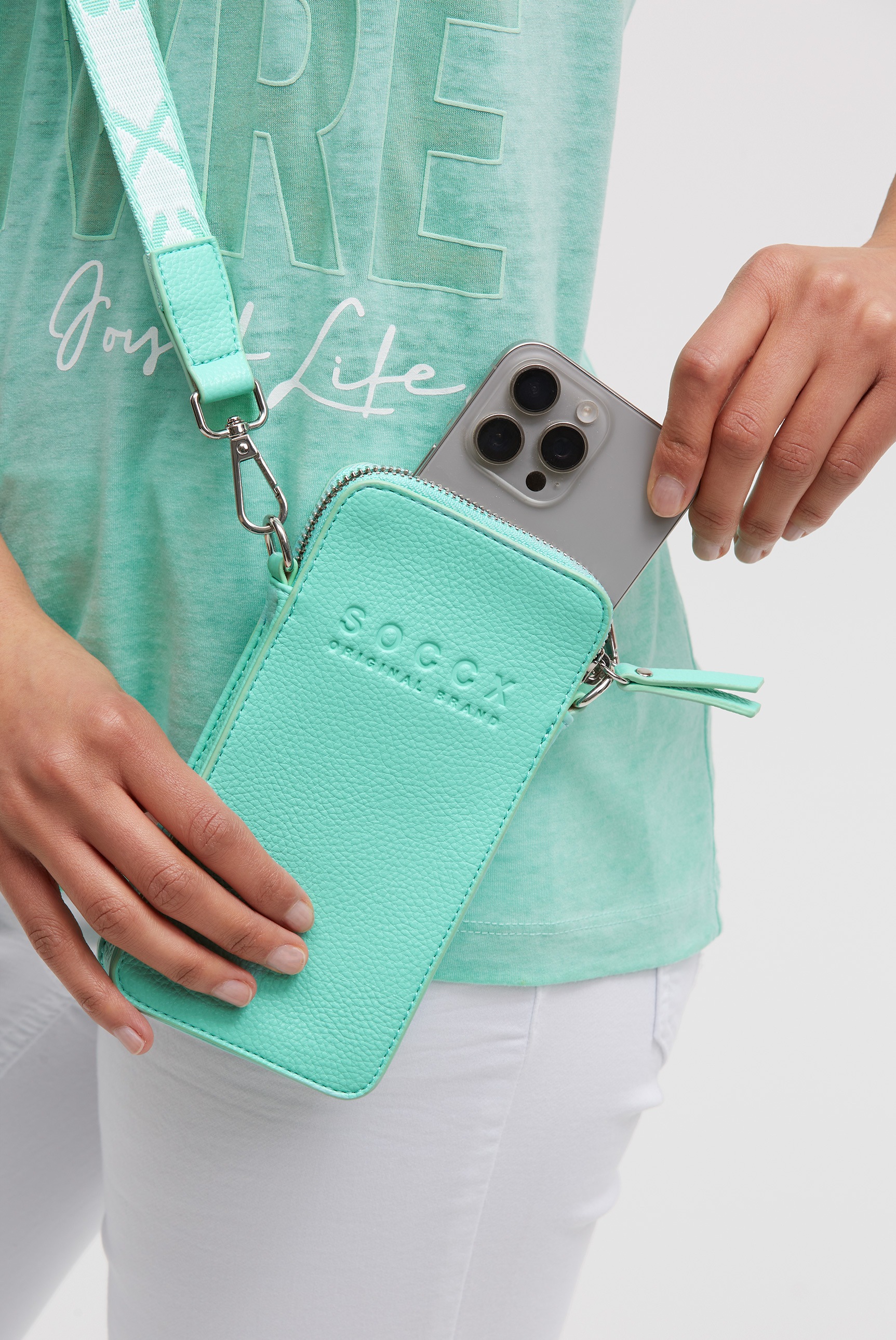 SOCCX Handytasche mit abnehmbarem Schulterriemen