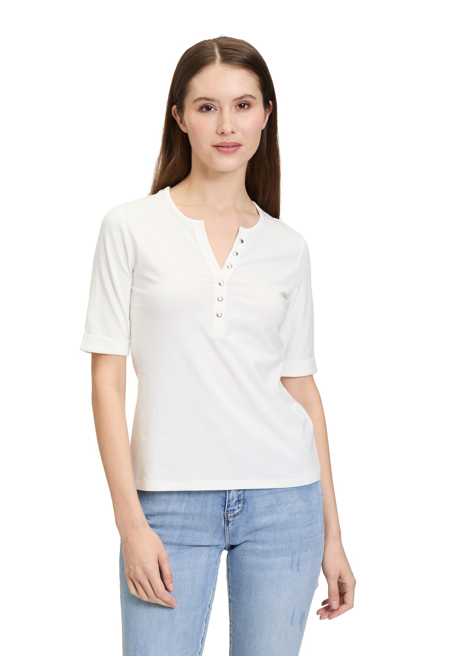 Betty Barclay Kurzarmshirt "Betty Barclay Damen Basic Shirt mit Knöpfen", ( günstig online kaufen