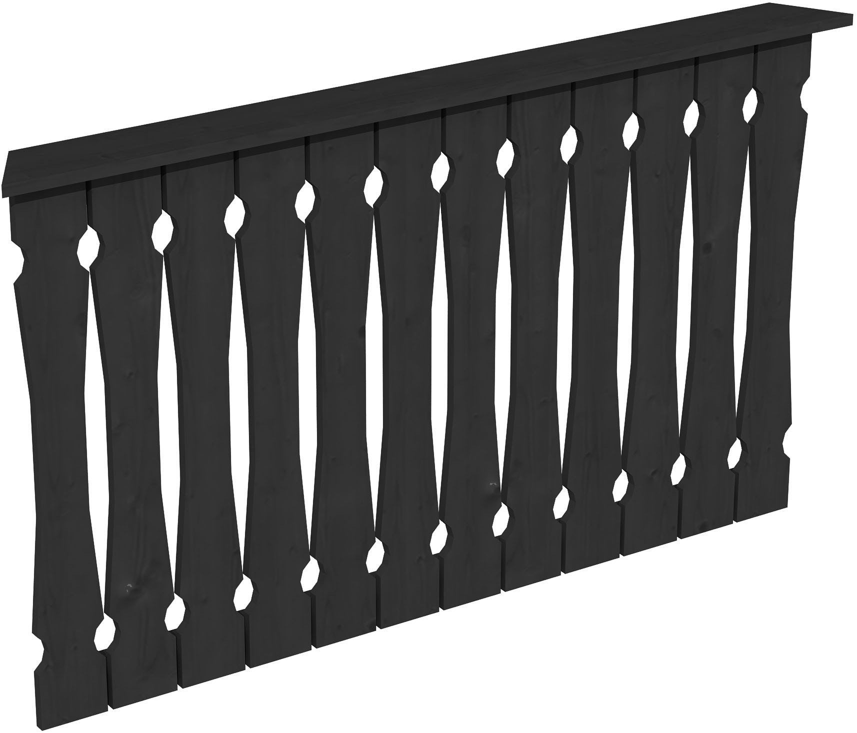 Brüstungsgeländer SKANHOLZ, H:96cm L:150cm, grau, Geländer, "Balkonschalung"