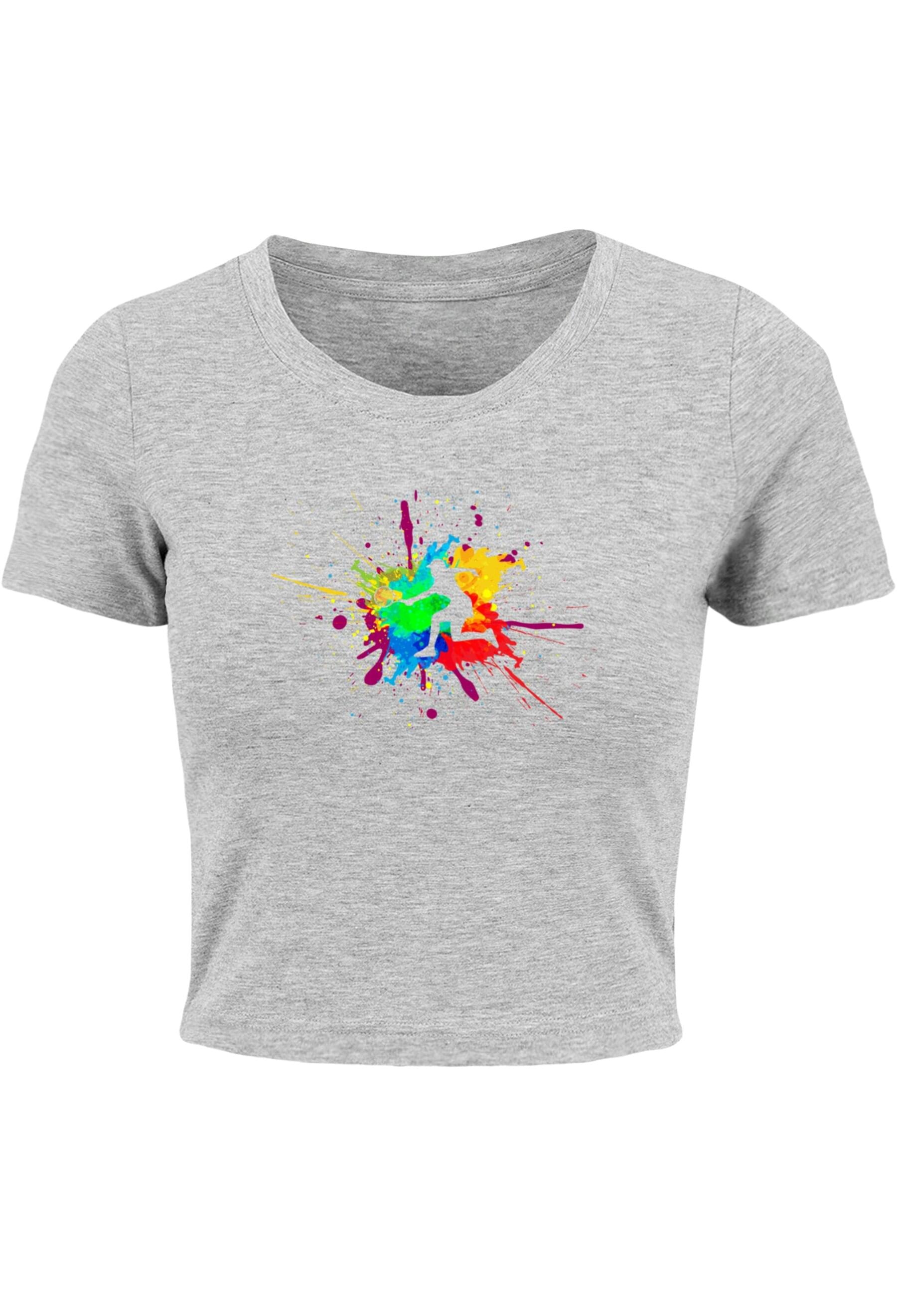 Merchcode T-Shirt »Merchcode Damen Ladies Color Splash Player Cropped Tee«, (1 tlg.)