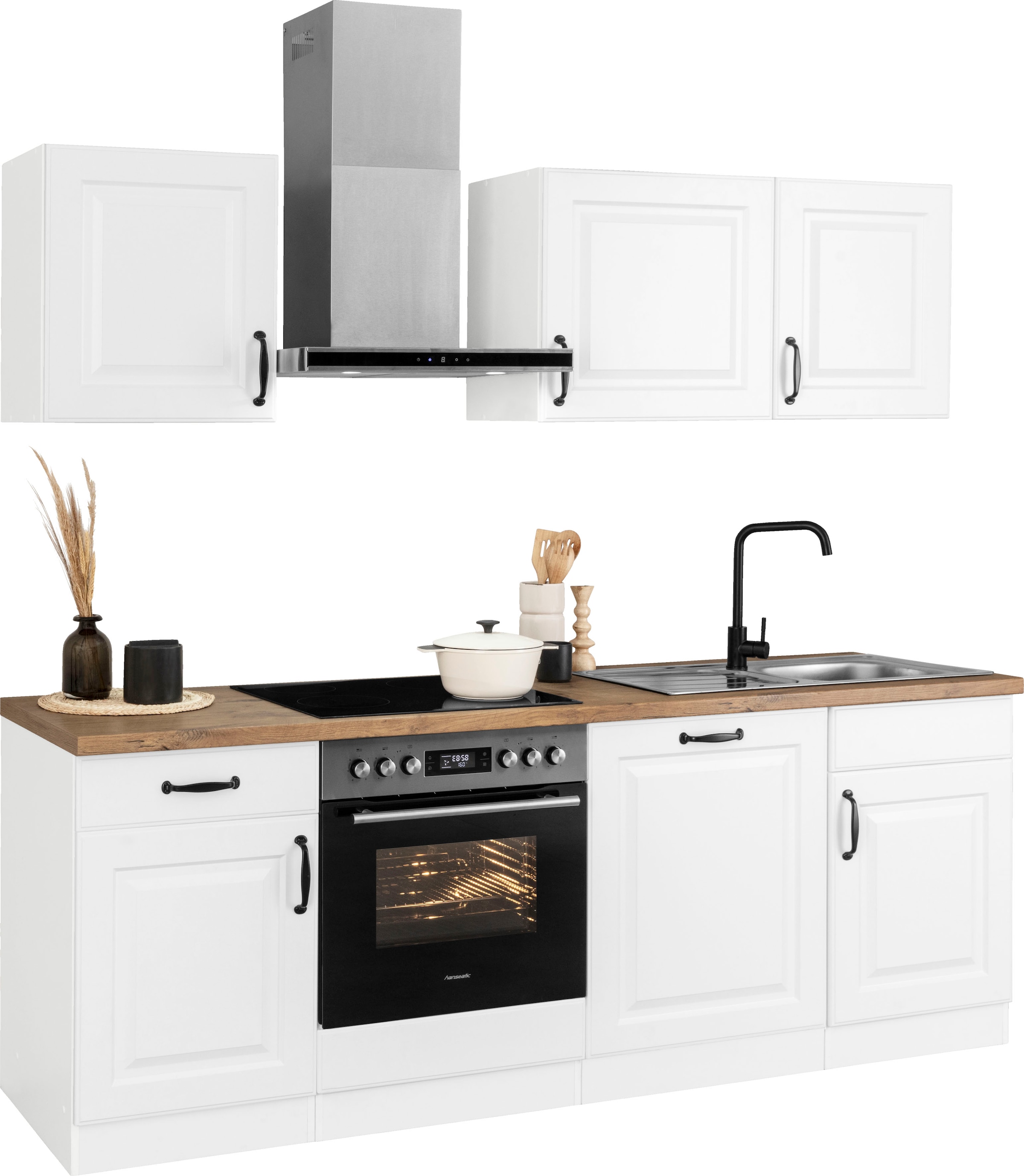 wiho Küchen Küchenzeile »Erla«, mit Hanseatic-E-Geräten, Breite 220 cm