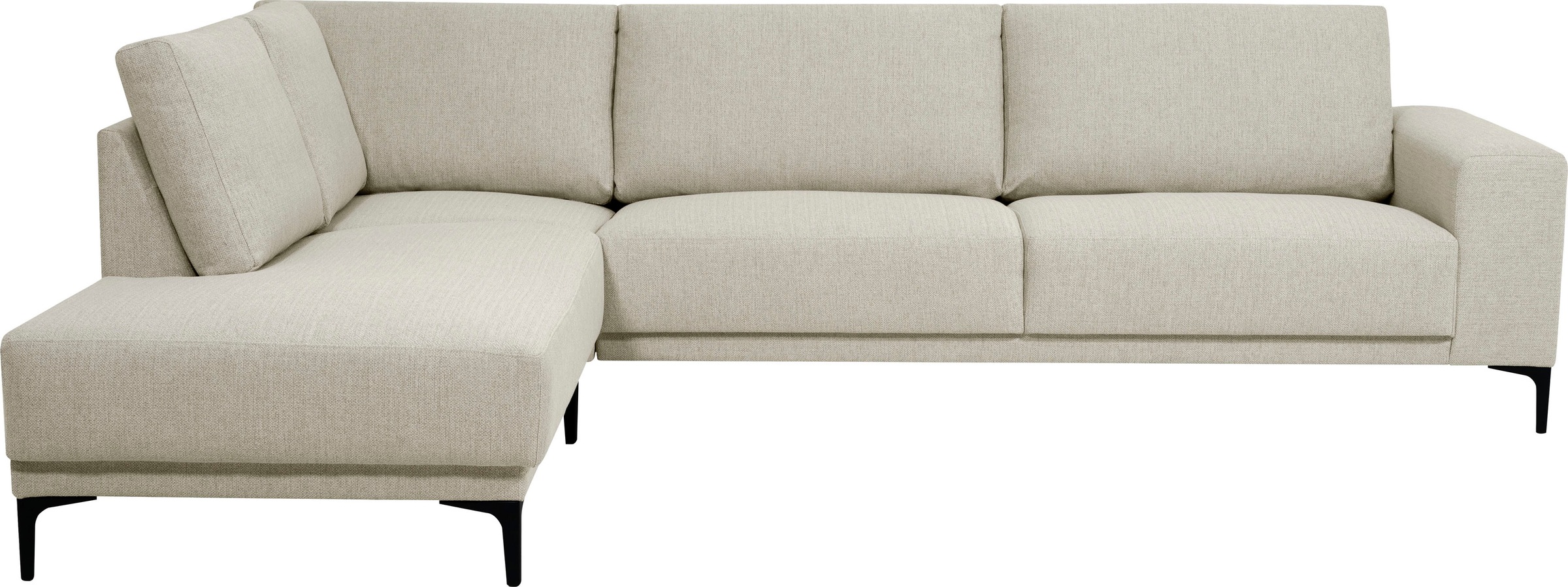 Places of Style Ecksofa »Xander, L-Form,«, Breite 289 cm, Webstoff, Soft-Touch Chenille, schwarze Metallfüßen
