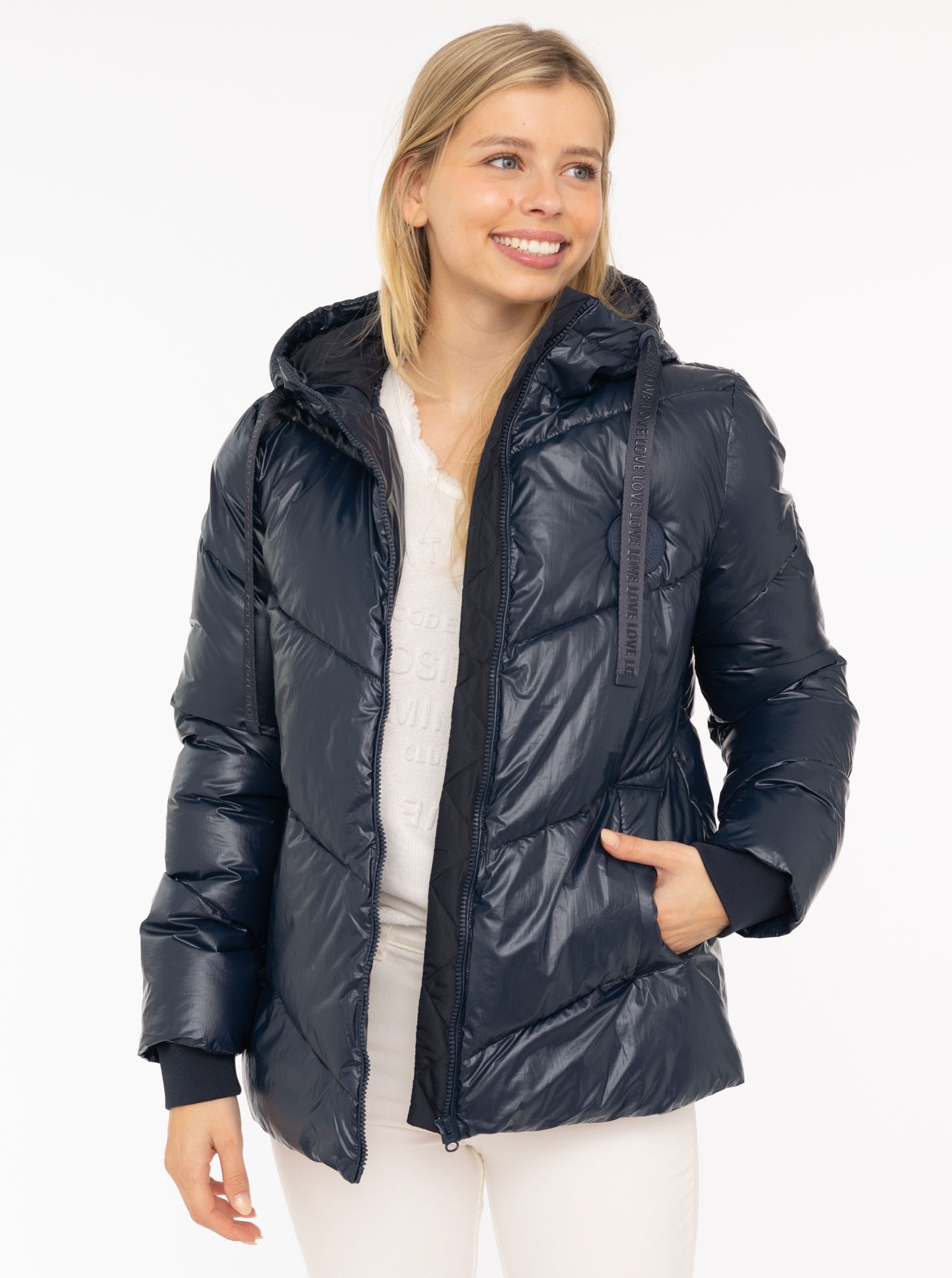 Zwillingsherz Steppjacke ""Zwillingsherz"", mit Kapuze, glänzend, Kapuze, H günstig online kaufen
