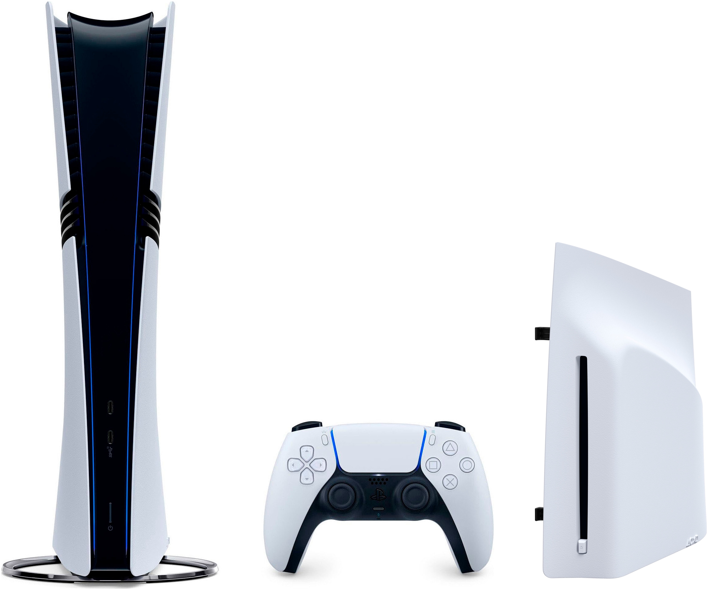 PLAYSTATION 5 Konsolen-Set "PlayStation 5 Pro inkl. Disk-Laufwerk", schwarz-weiß (weiß, schwarz), B:8,9cm H:21,6cm T:38,8cm, Spielekonsolen, Topseller