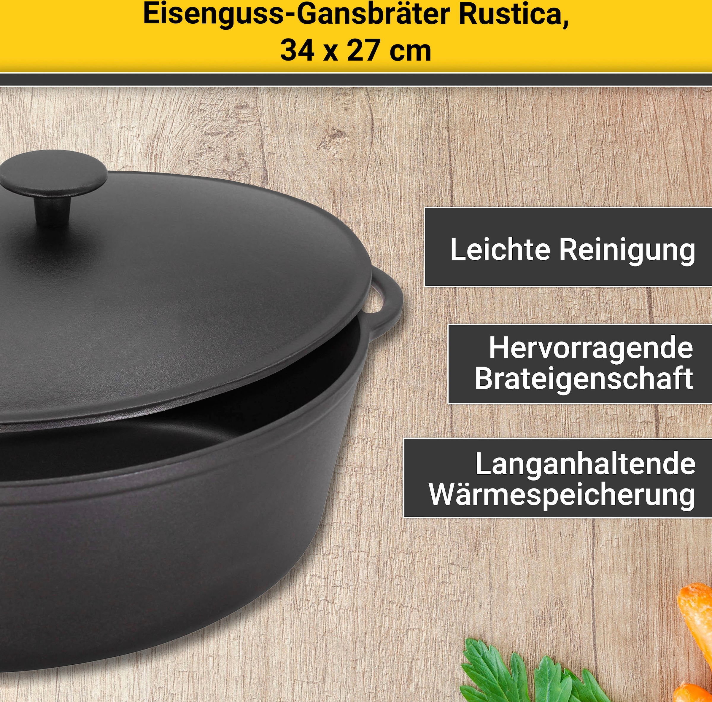 Eisenguss-Emaille, BAUR 7,5 kaufen »Rustica«, Induktion Liter, | Bräter Krüger