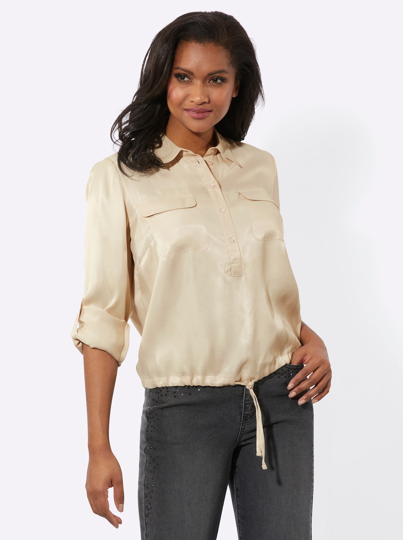 Inspirationen Satinbluse