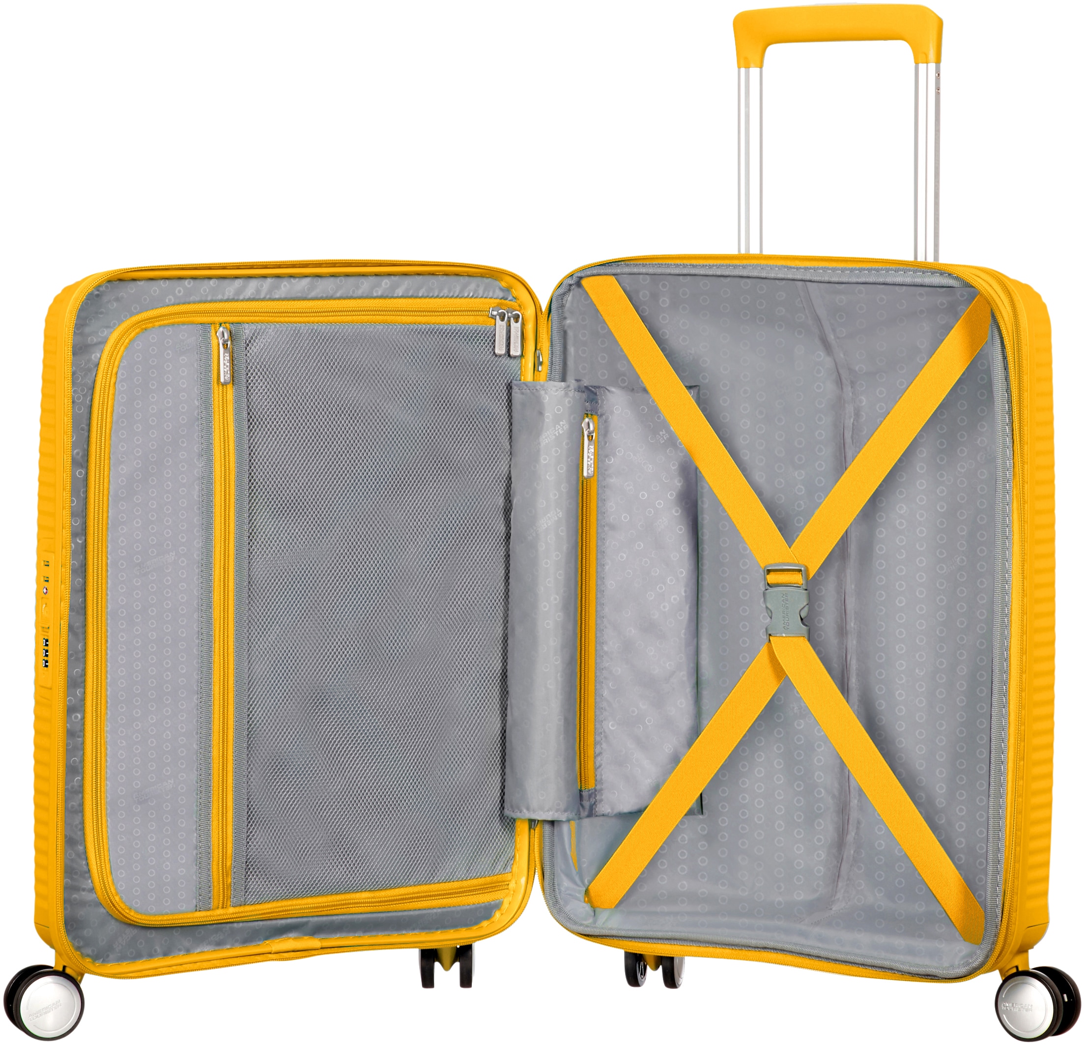 American Tourister® Hartschalen-Trolley »SOUNDBOX, in verschiedenen Farben und Größen«, 4 Rollen, Reisekoffer Trolley Aufgabegepäck TSA-Zahlenschloss Volumenerweiterung