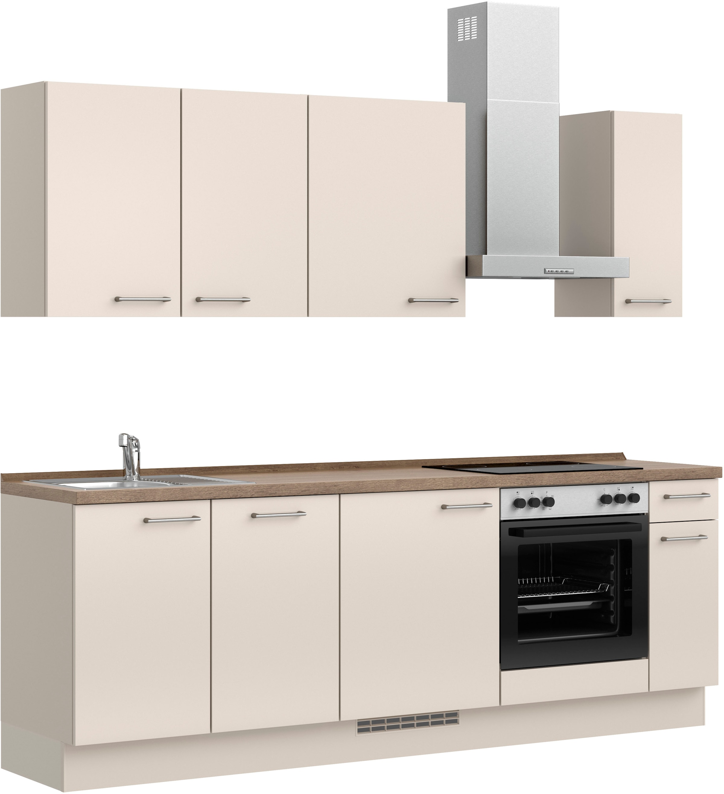 nobilia® Küchenzeile »"Laser I"«, vormontiert, Ausrichtung wählbar, Breite 240 cm, wahlw. mit E-Geräten