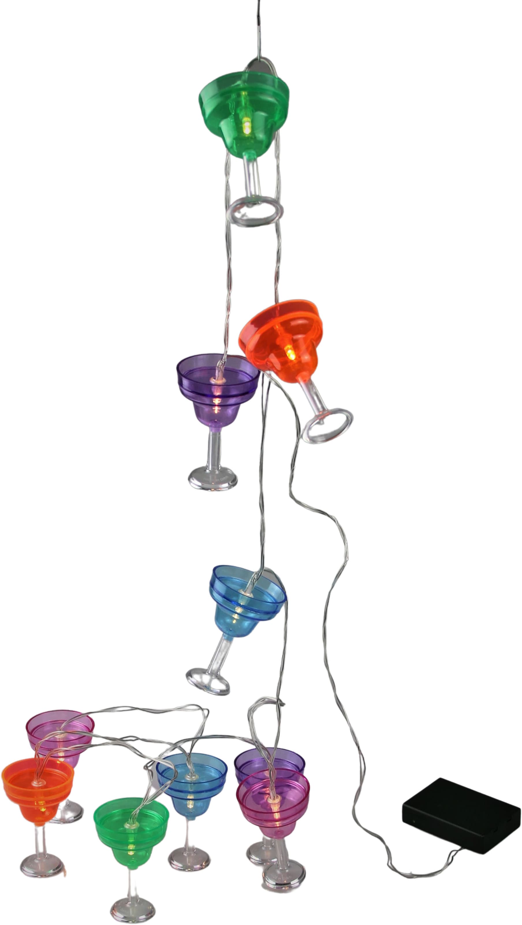 AM DESIGN LED-Lichterkette "Gläser", bunt (bunt, pink, rot, blau, grün, orange, orange), Gesamtlänge 1,8m, Lichterketten