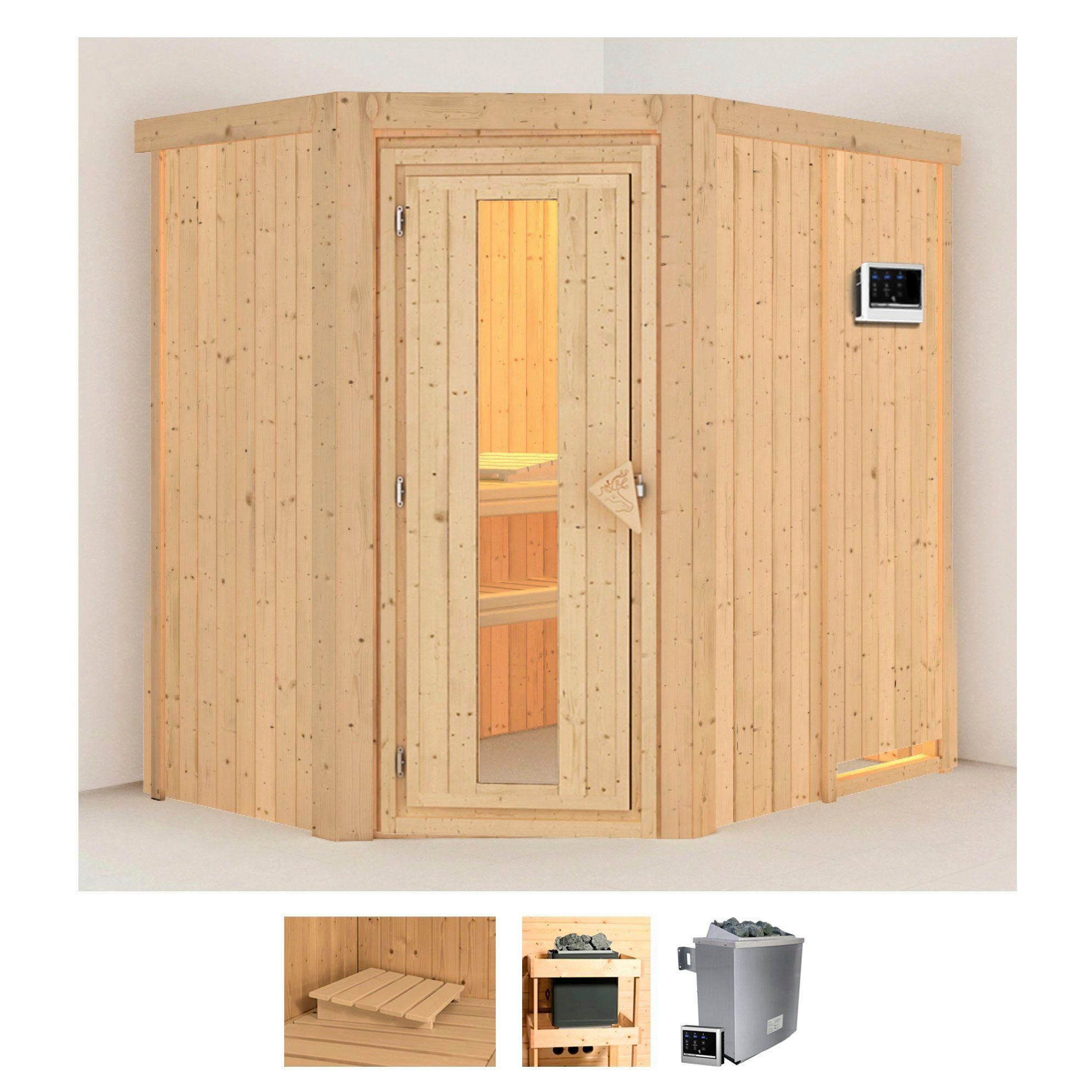 KARIBU Sauna "Clara", Saunaofen, externe Steuerung, 9 kW, beige, Saunen, Ofen 9 KW externe Strg easy