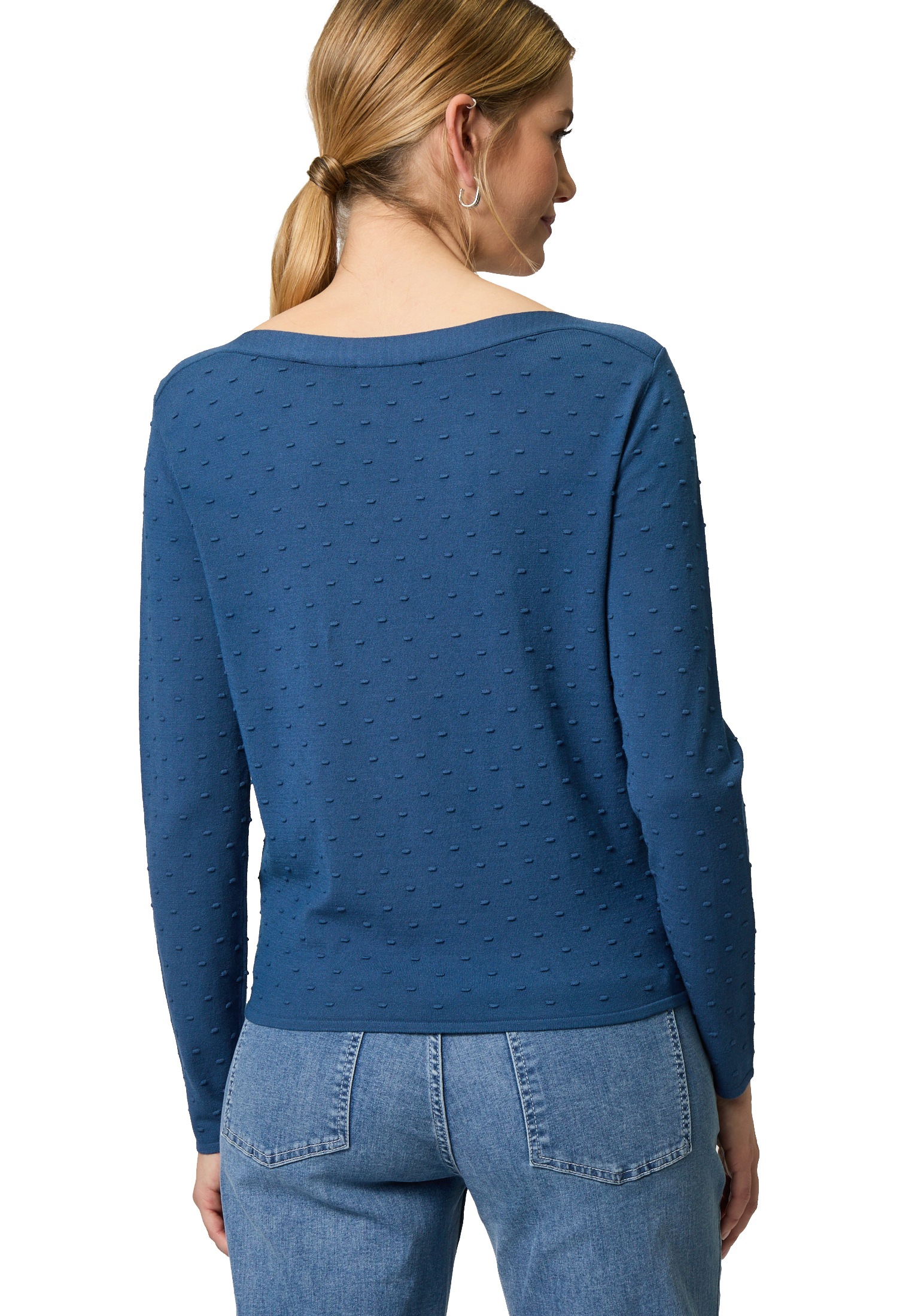 Zero Strickpullover »zero Pullover mit Punktstickerei«, (1 tlg.), weiteres Detail
