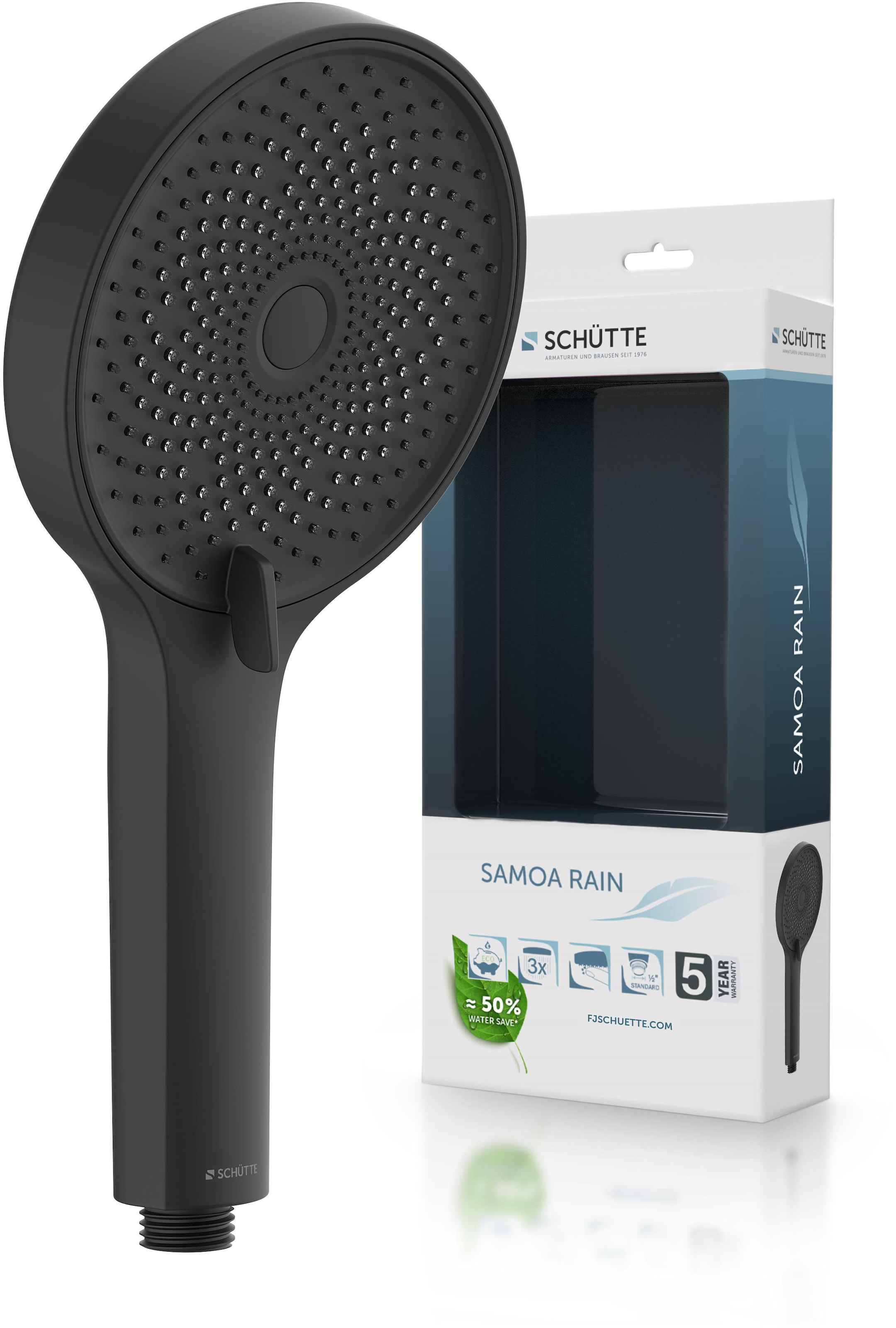 Schütte Handbrause »RAVEN«, (Set), 3-fach verstellbar, Antikalk, wassersparend