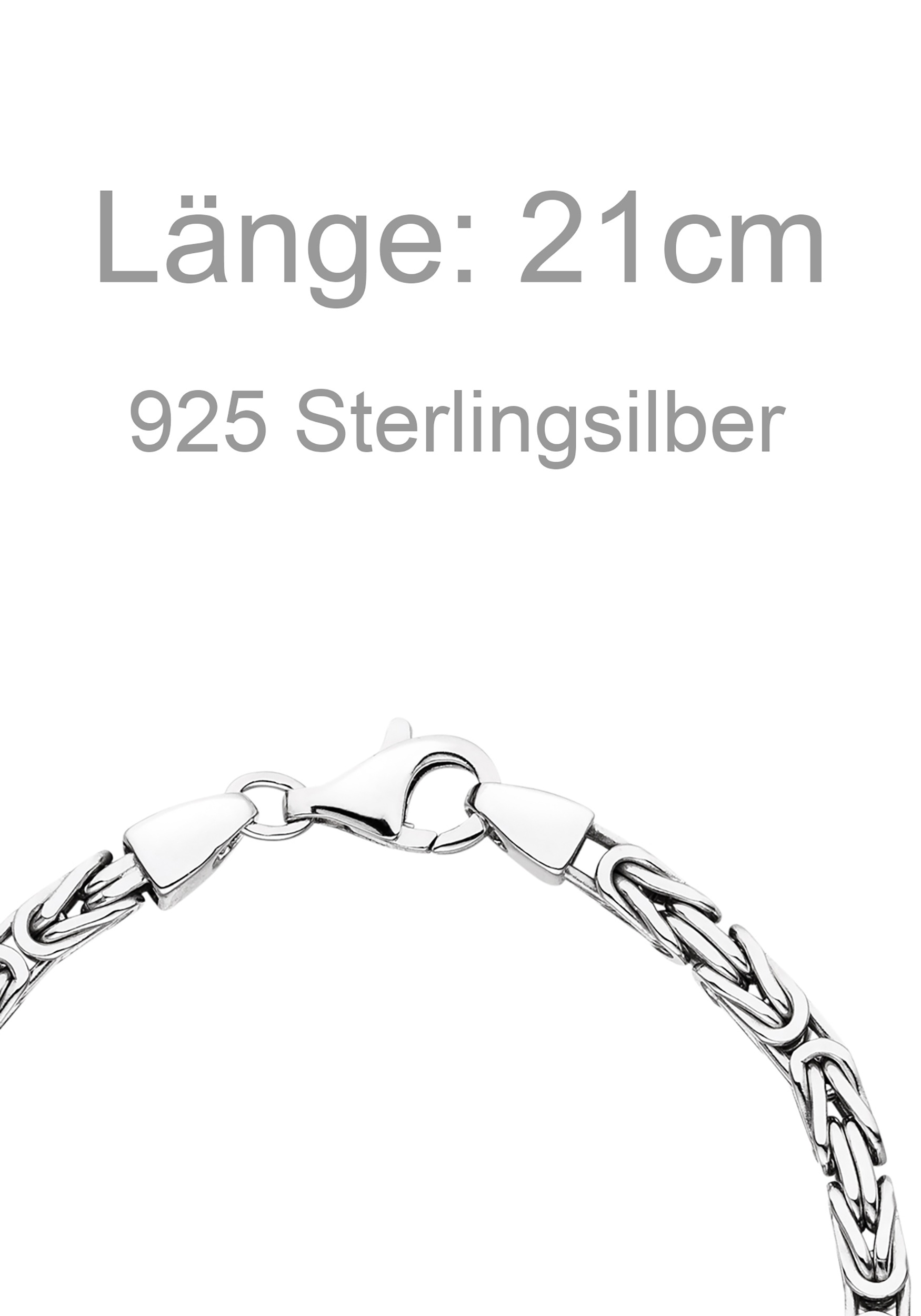 JOBO Armband Königsarmband 925 Silber 21 cm