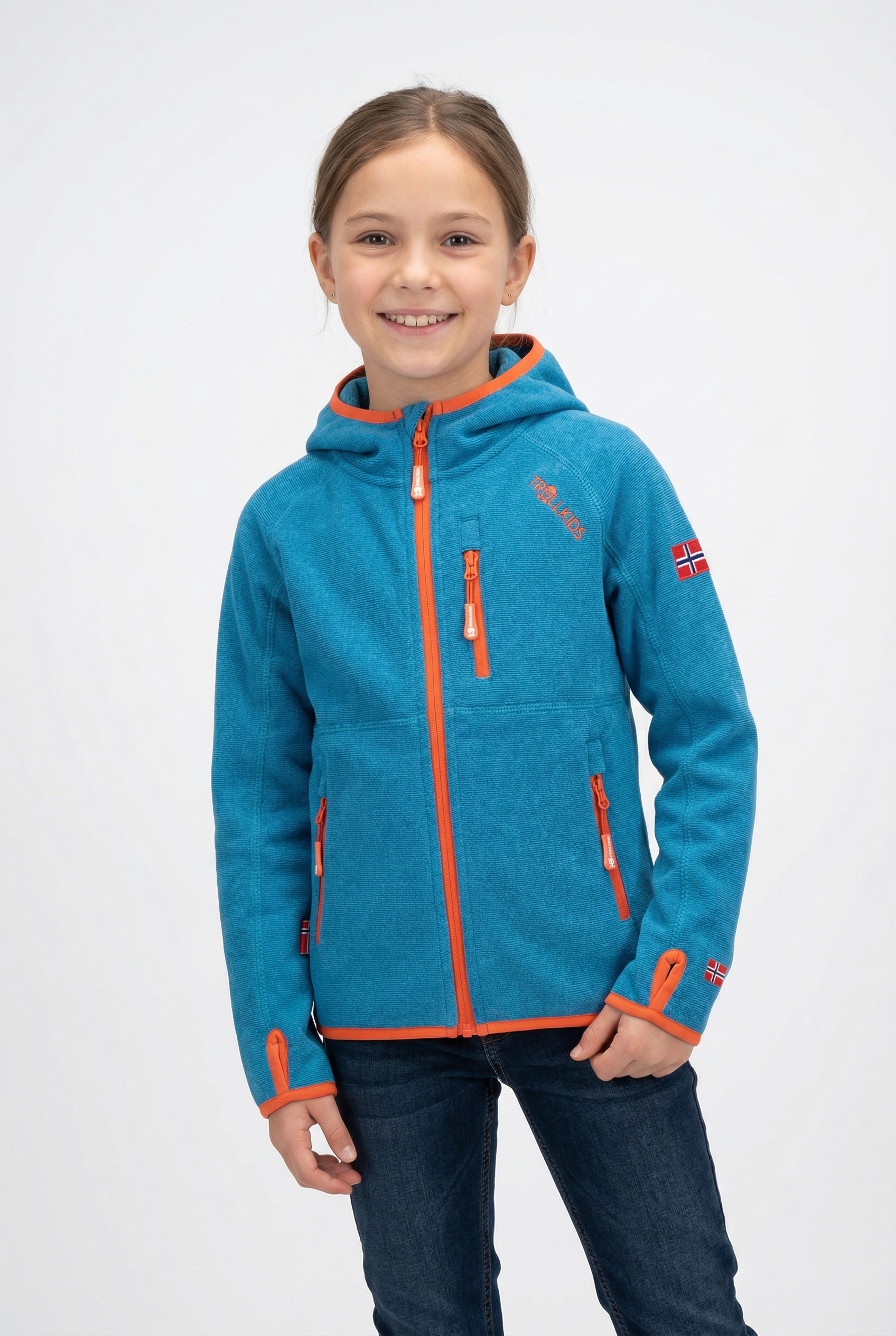 TROLLKIDS Fleecejacke "Kids Sandefjord Jacket" für Kinder und Jugendliche, mit Reißverschluss, wasserabweisend