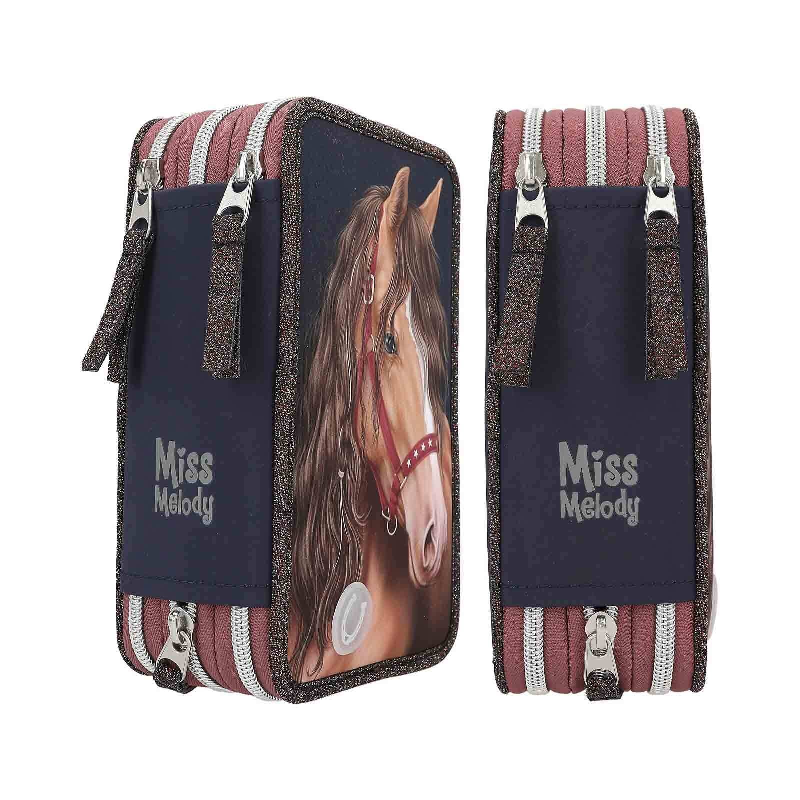 Depesche Buntstift »3-Fach Federtasche Fantasy Horse Miss Melody 20 x 13 x 7,5 cm schwarz-braun«