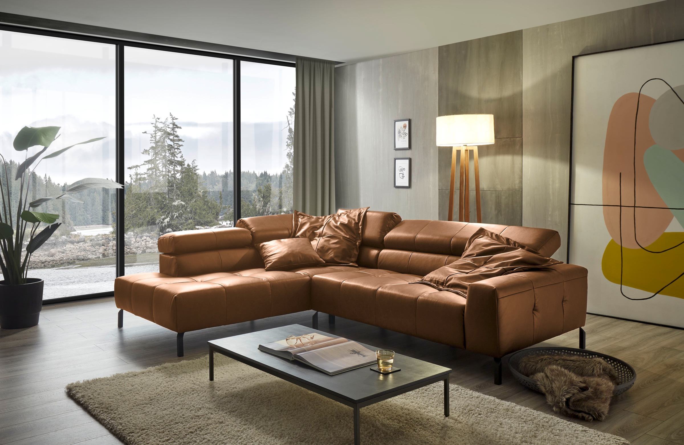 Places of Style Ecksofa "Claya, L-Form, incl. Kopfteilverstellung, Breite 2 günstig online kaufen