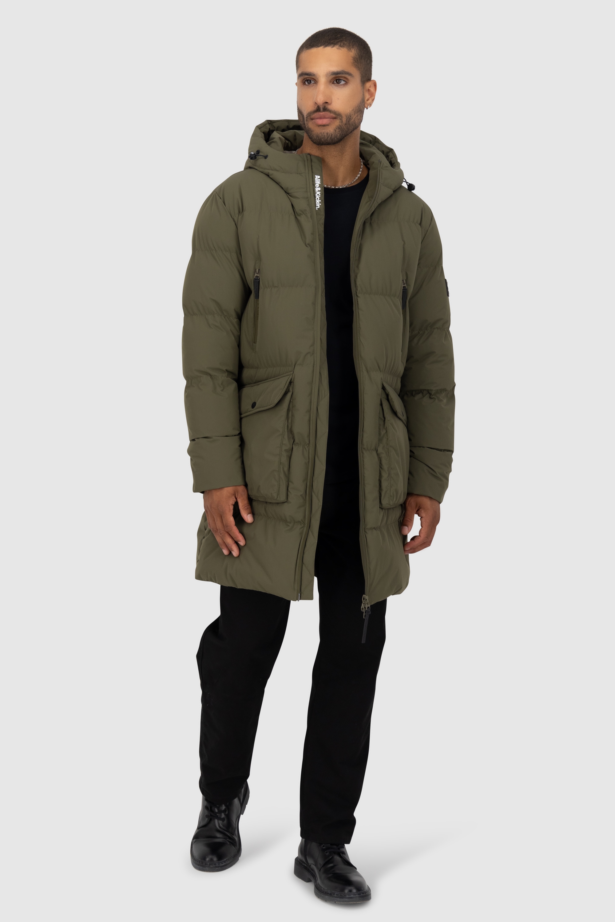 Alife & Kickin Steppjacke »Herren NinoAK A«, mit Kapuze, lange Jacke mit gefütterter Kapuze und bequemer Schnittform
