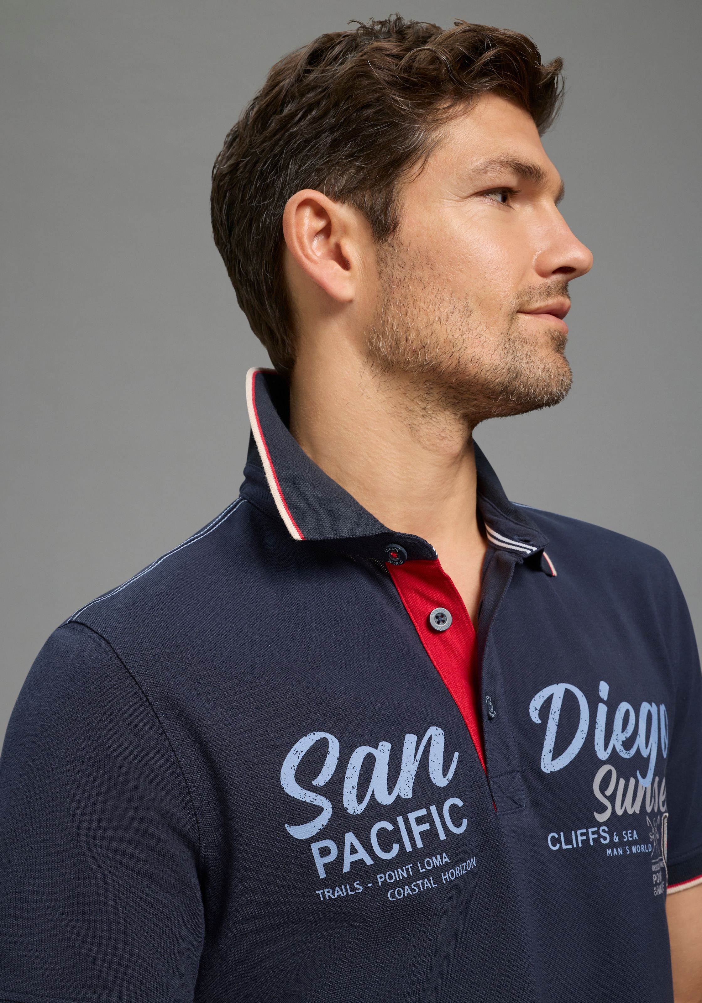 Mans World Poloshirt "Neue Kollektion" normale Passform, Kurzarm, mit Print günstig online kaufen