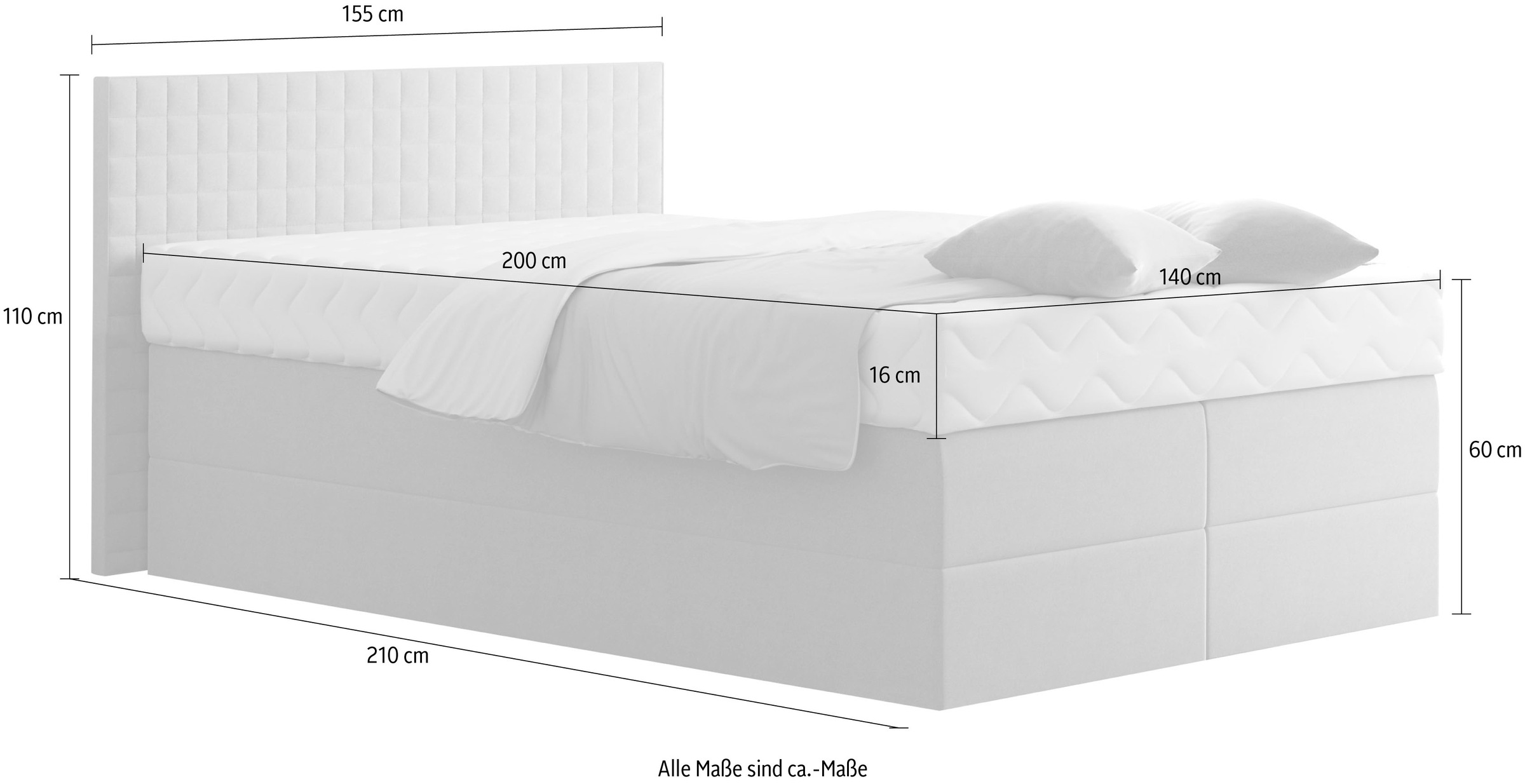 Westfalia Schlafkomfort Boxspring Bed Royal Blue 155x210cm 9