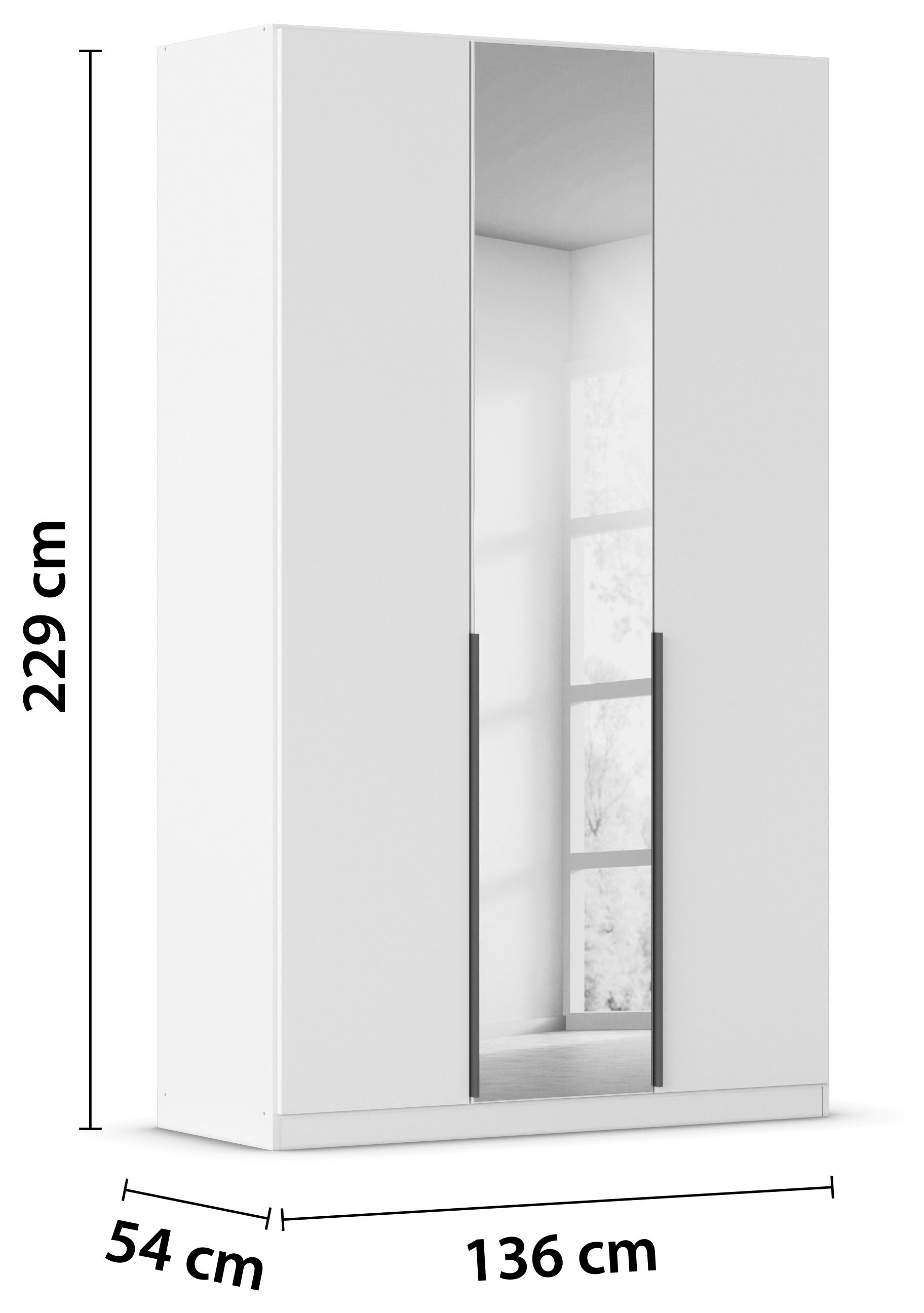 rauch Drehtürenschrank »Kleiderschrank Schrank Garderobe AGORDO mit Dekor- oder Hochglanzfront«, (in zwei Griff-Farben), durchdachte Innenausstattung, in 6 Breiten und 2 Höhen MADE IN GERMANY