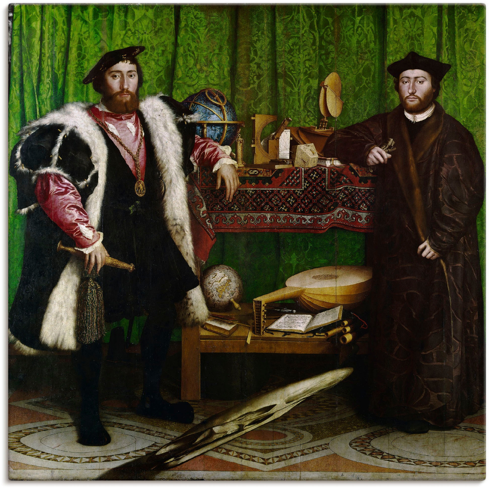 Artland Leinwandbild "Die Gesandten. 1533", Mann, (1 St.), auf Keilrahmen gespannt