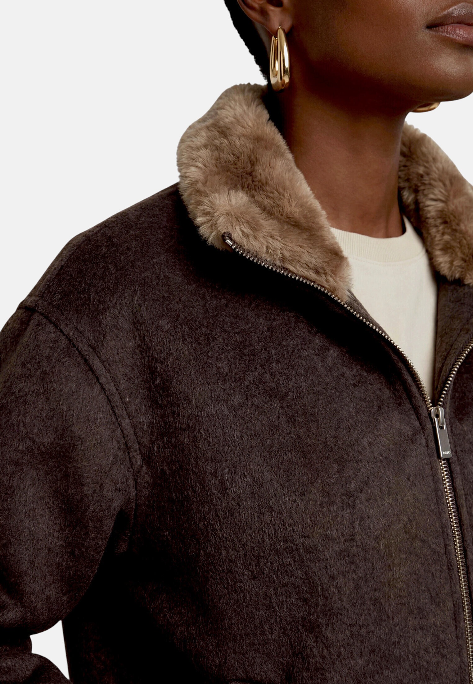 Zero Canvasjacke »Damen mit Kunstfellkragen«