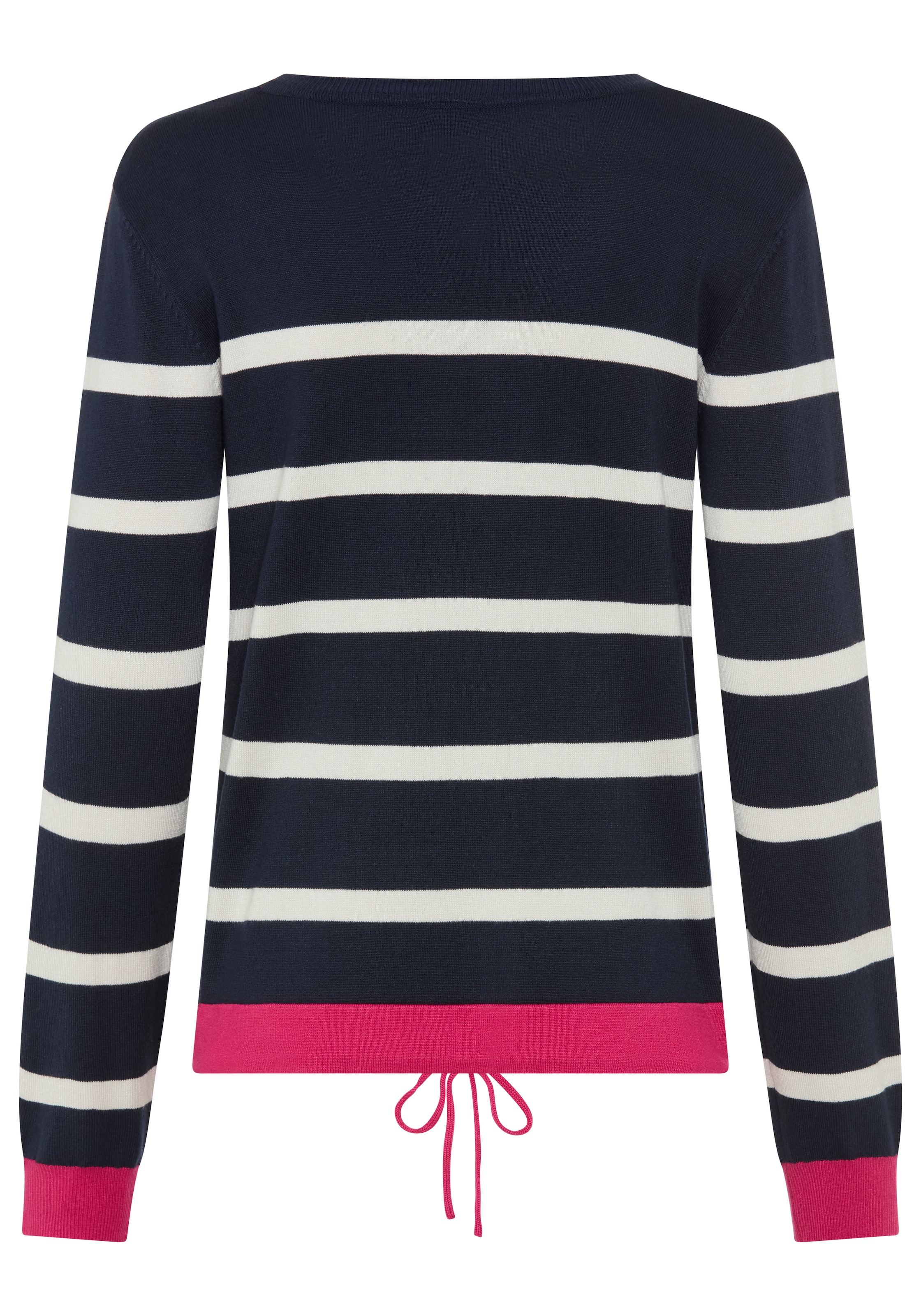 Laura Scott Strickpullover »aus Feinstrick, figurumspielende Passform« mit Bindeband und Herzmotiv