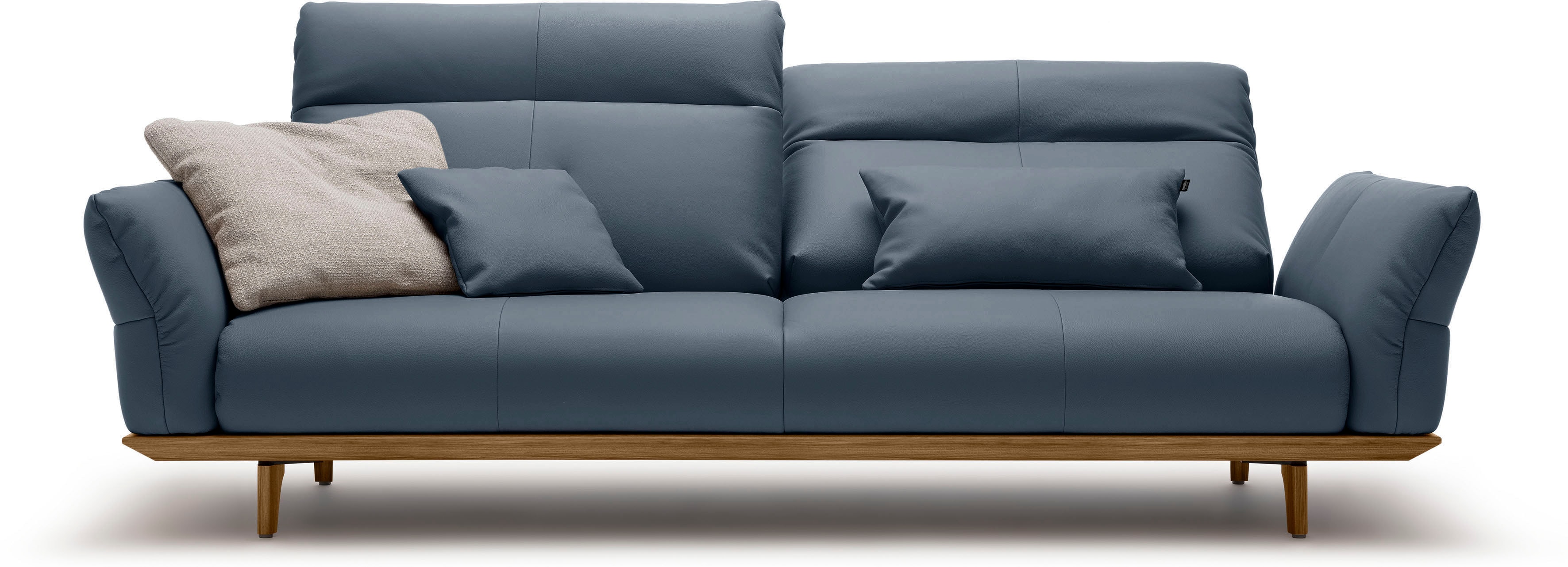 Creation BY ROLF BENZ 3,5-Sitzer "CR.460 Designsofa, erstklassiger Sitzkomfort, verstellb. Rückenlehne" Sockel und Füße in Nussbaum, Breite 228 cm