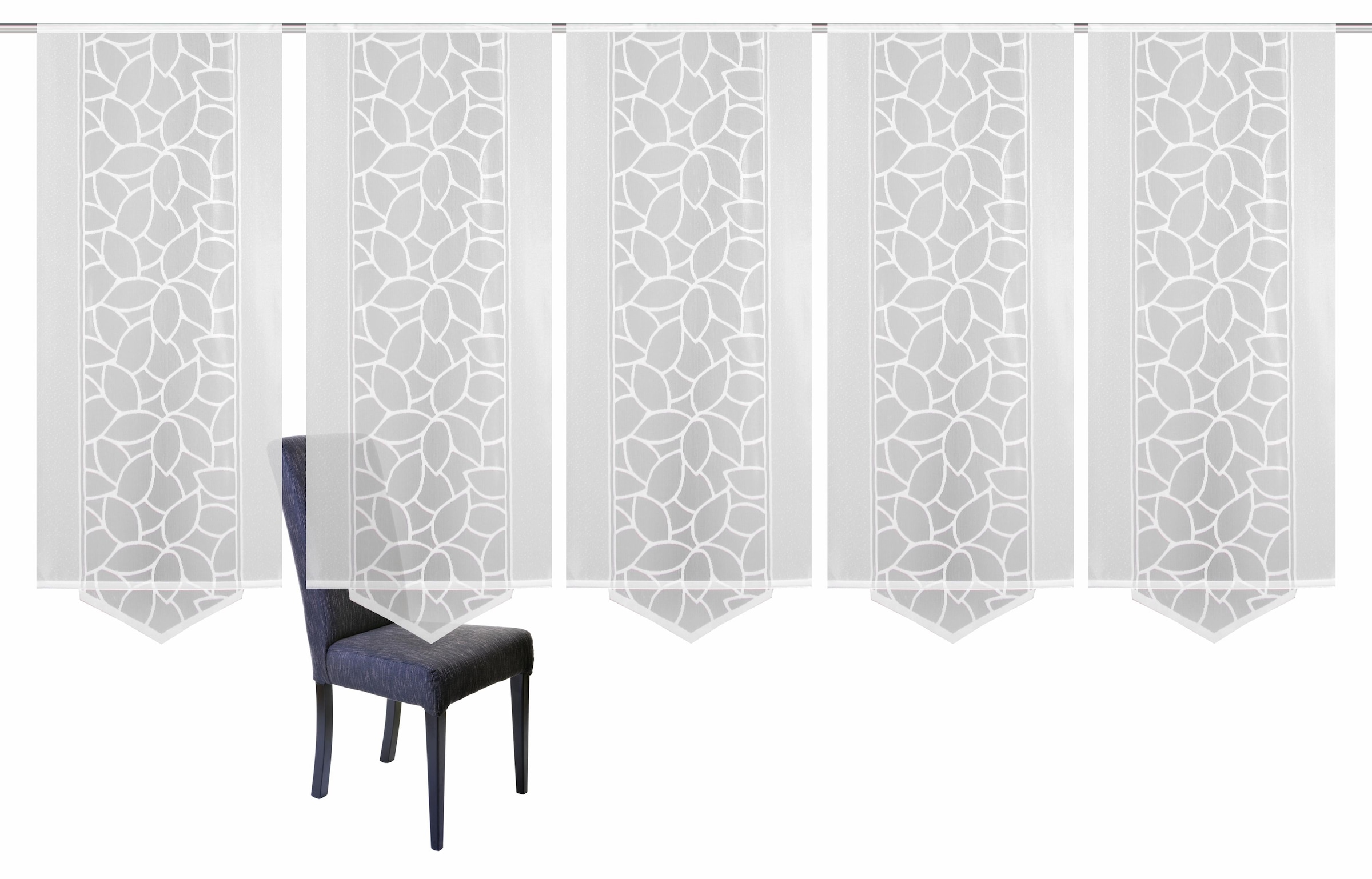 HOME WOHNIDEEN Schiebegardine "JENNA" Klettband 5 Stk. tlg. Schiebevorhang günstig online kaufen