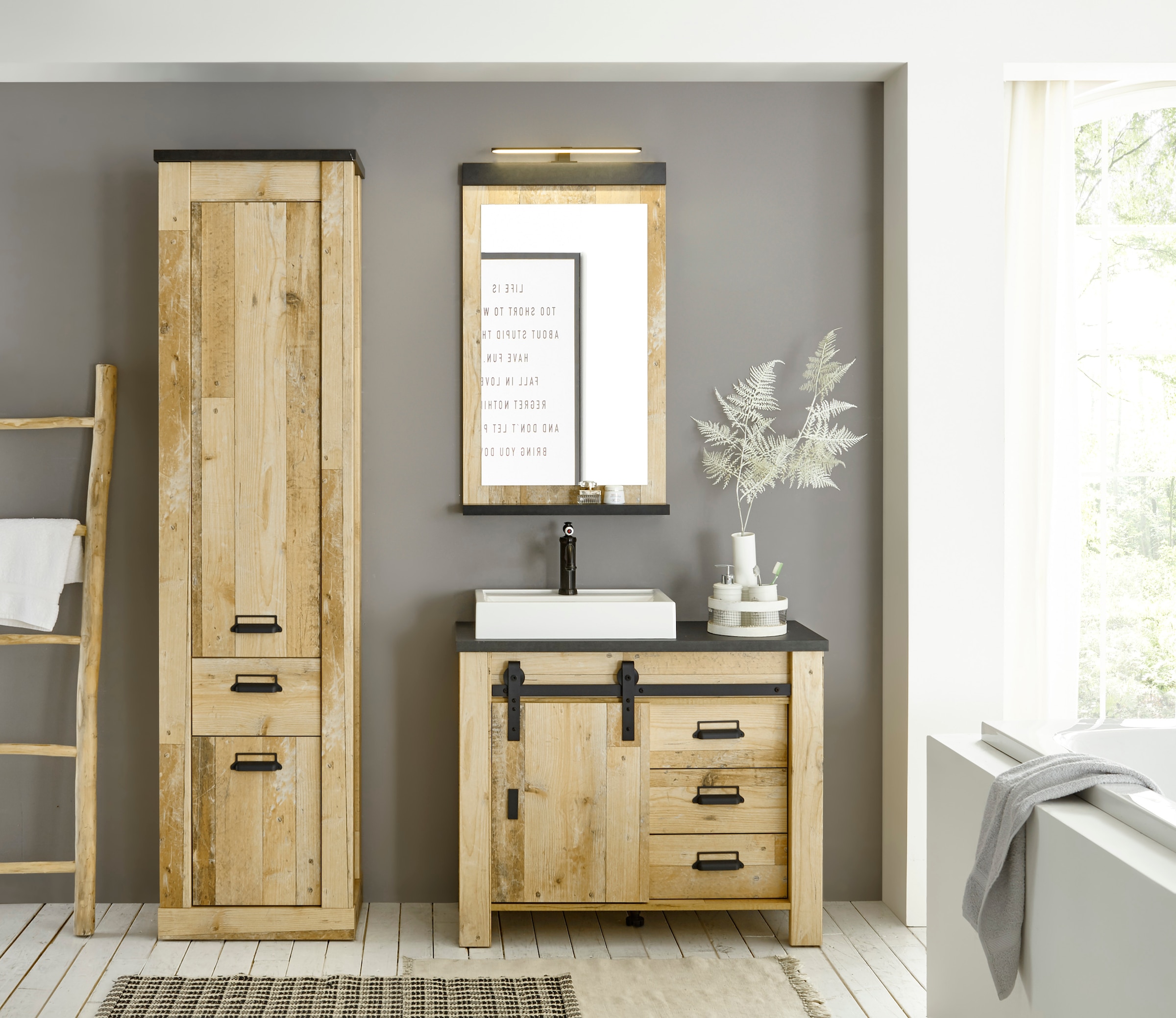 Home affaire Badmöbel-Set "SHERWOOD, Bad im modernen Design, 3-teiliges Bad günstig online kaufen