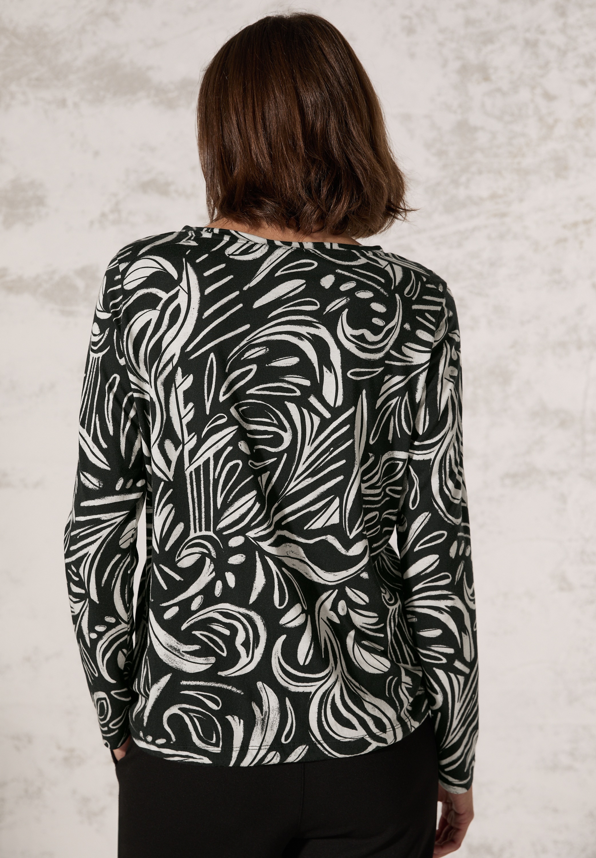 Cecil Langarmshirt, mit Materialmix