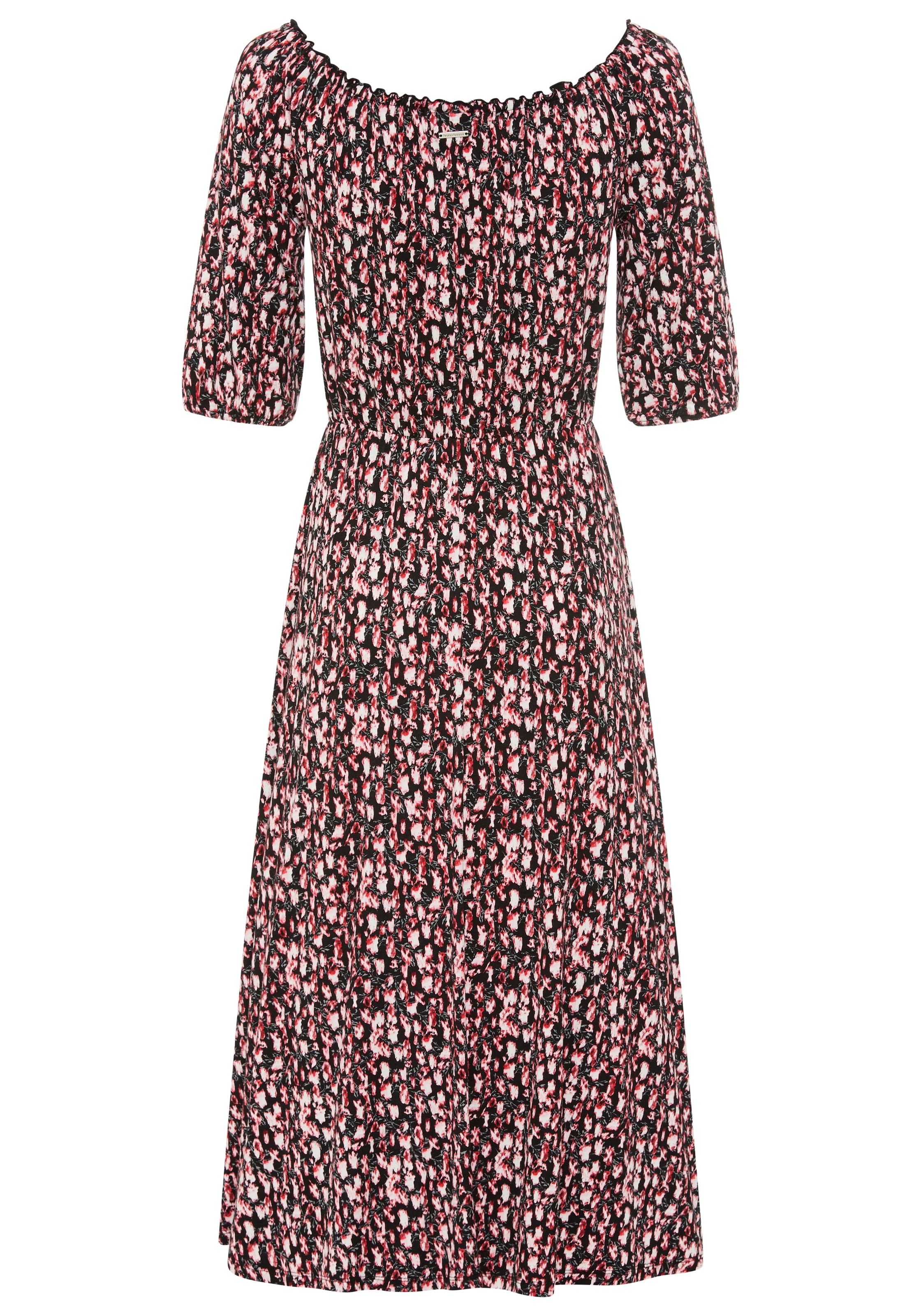 Bruno Banani Maxikleid aus Viskose und Elasthan, mit geblümter Optik