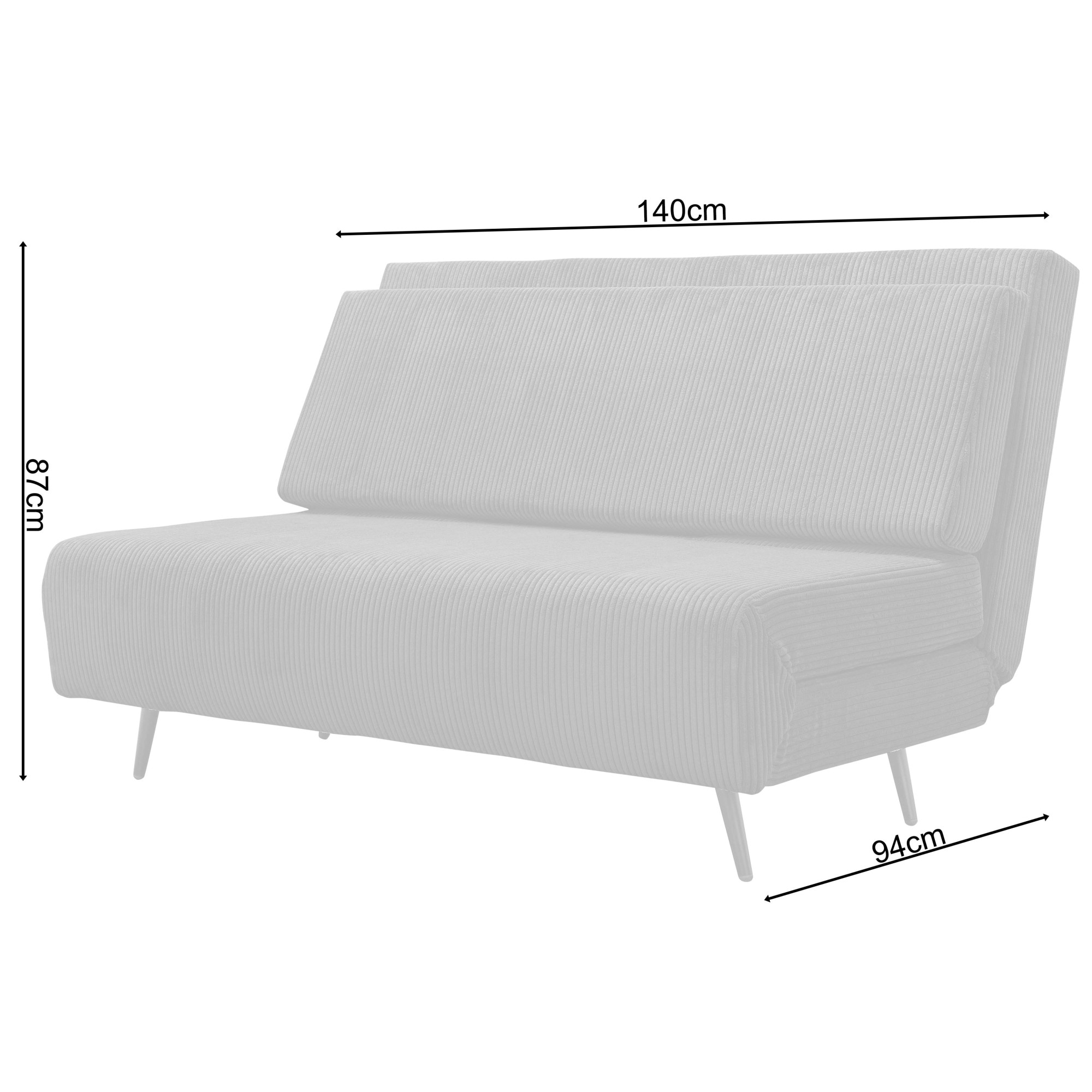 andas Schlafsofa »Linnea«, Daybed mit aufklappbarer Liegefläche, in Webstoff, Veloursstoff, Cord