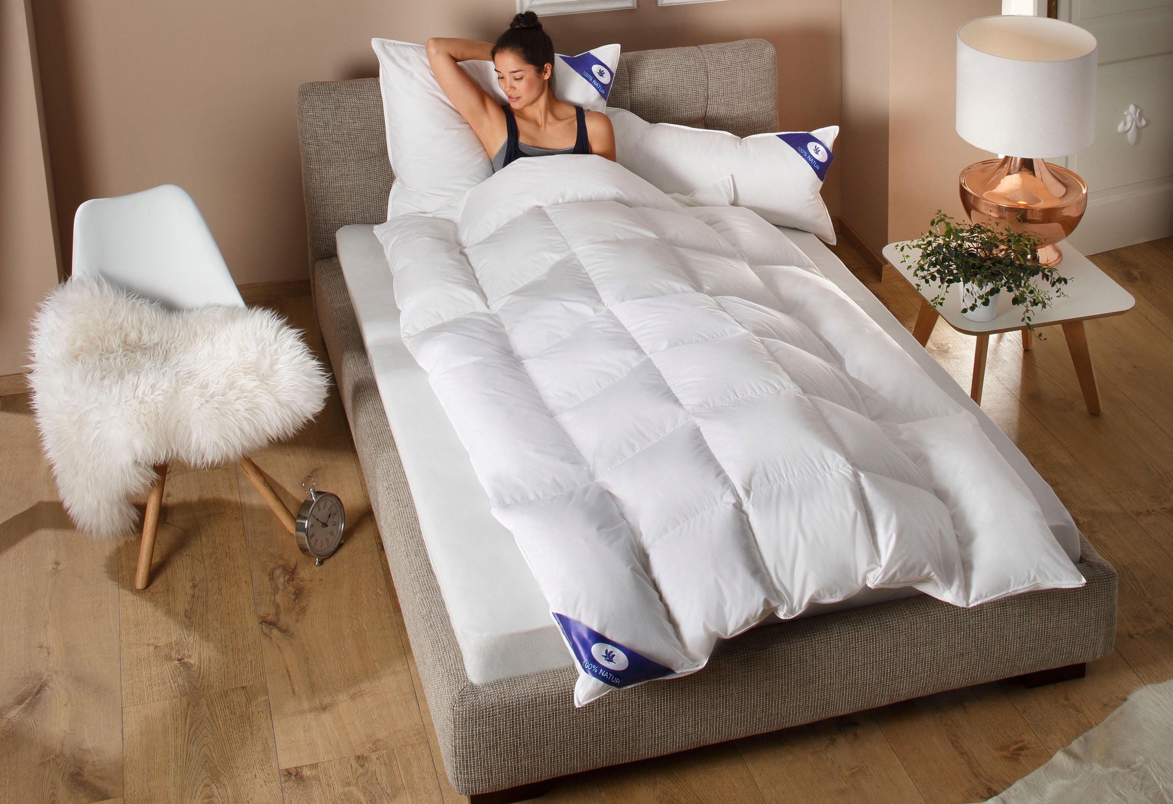 Otto Keller Daunenbettdecke + Kopfkissen "Anna" mit Körperzonensteppung günstig online kaufen